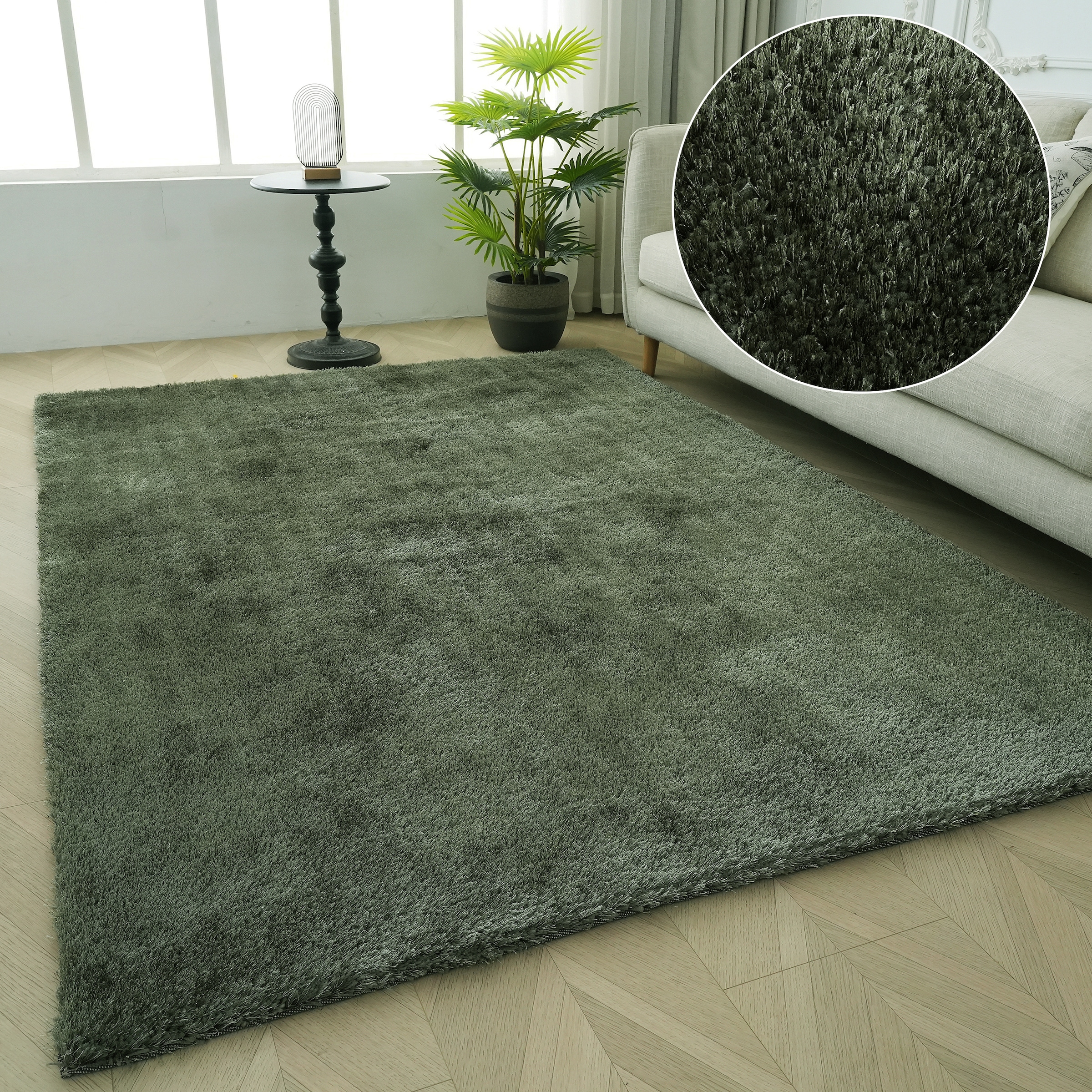 Image of Bruno Banani Teppich "Dana Teppich, besonders weich und kuschelig, Kundenliebling" rechteckig 30 mm Höhe uni, Mikrofaser Teppiche, Wohnzimmer, Schlafzimmer, Esszimmer