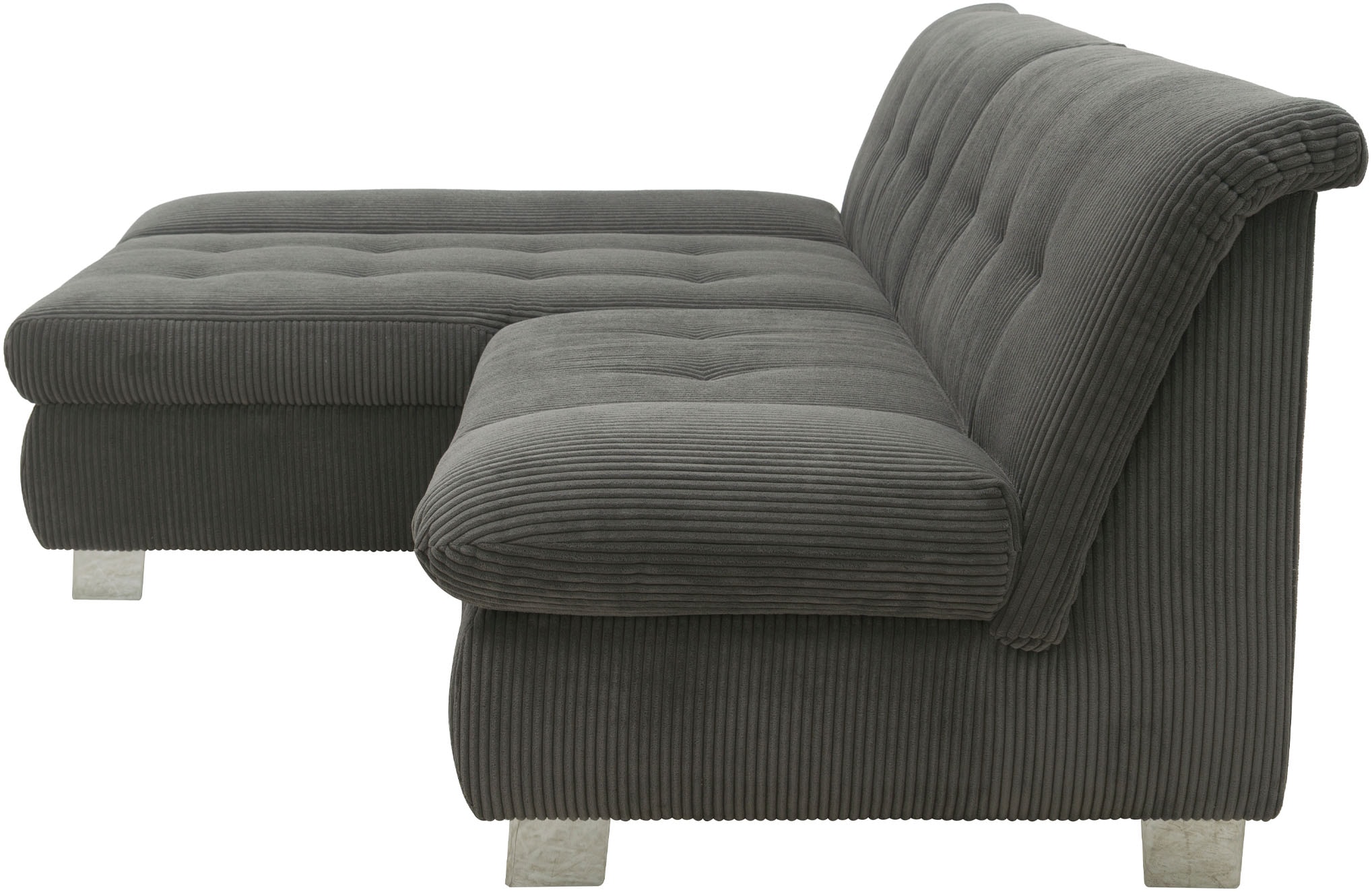 DOMO collection Ecksofa »100031 kompakte Stellmasse, komfortabel und bequem, L-Form«, wahlweise mit Bettfunktion und Armteilverstellung. Breite 234cm