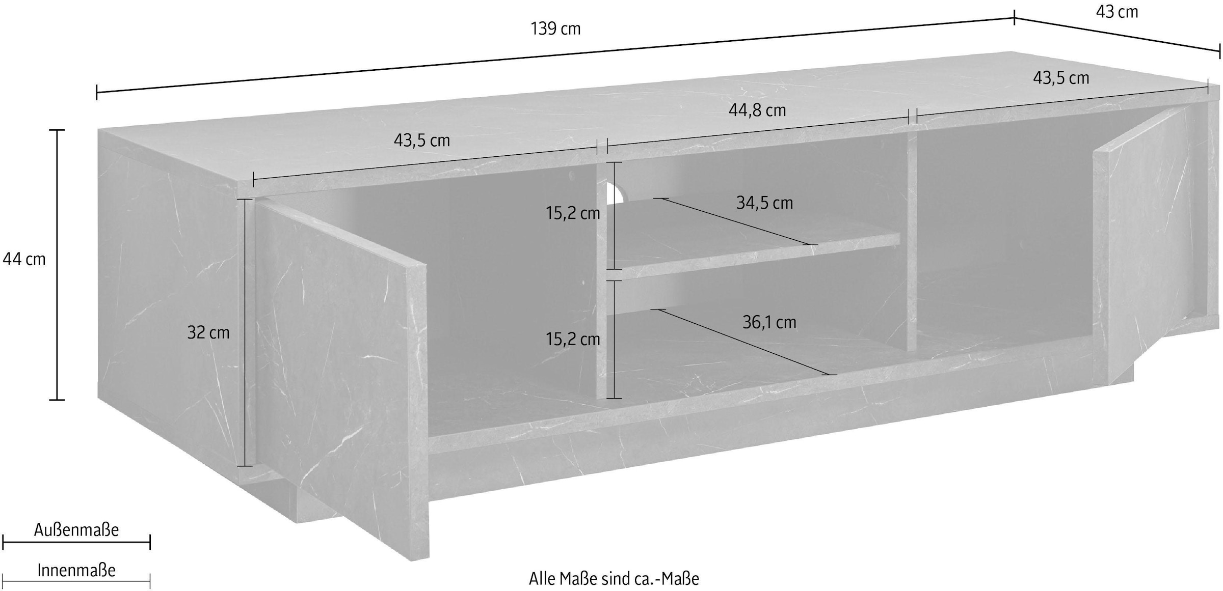 INOSIGN Lowboard »Carrara«, grifflos