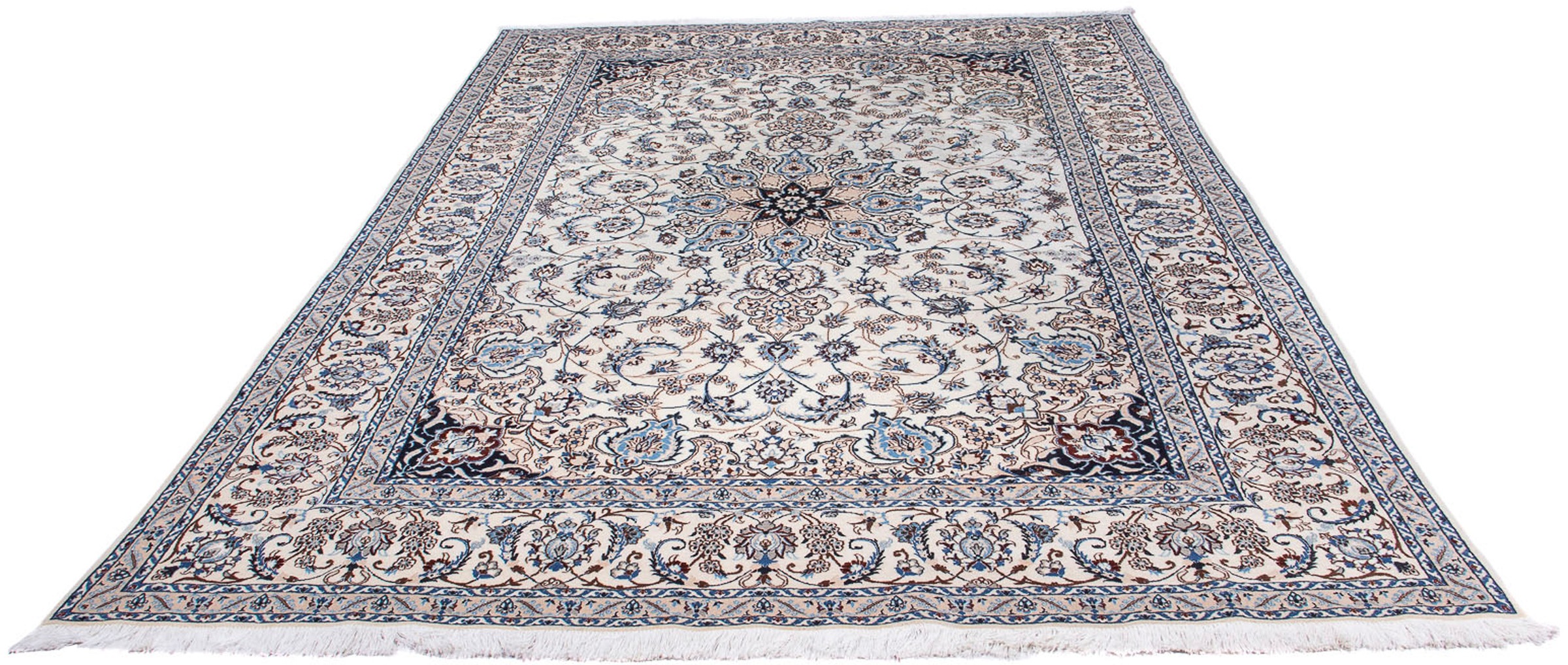 Image of morgenland Orientteppich »Perser - Nain - Royal - 280 x 203 cm - beige«, rechteckig, 10 mm Höhe, Wohnzimmer, Handgeknüpft, Einzelstück mit Zertifikat bei Ackermann Versand Schweiz