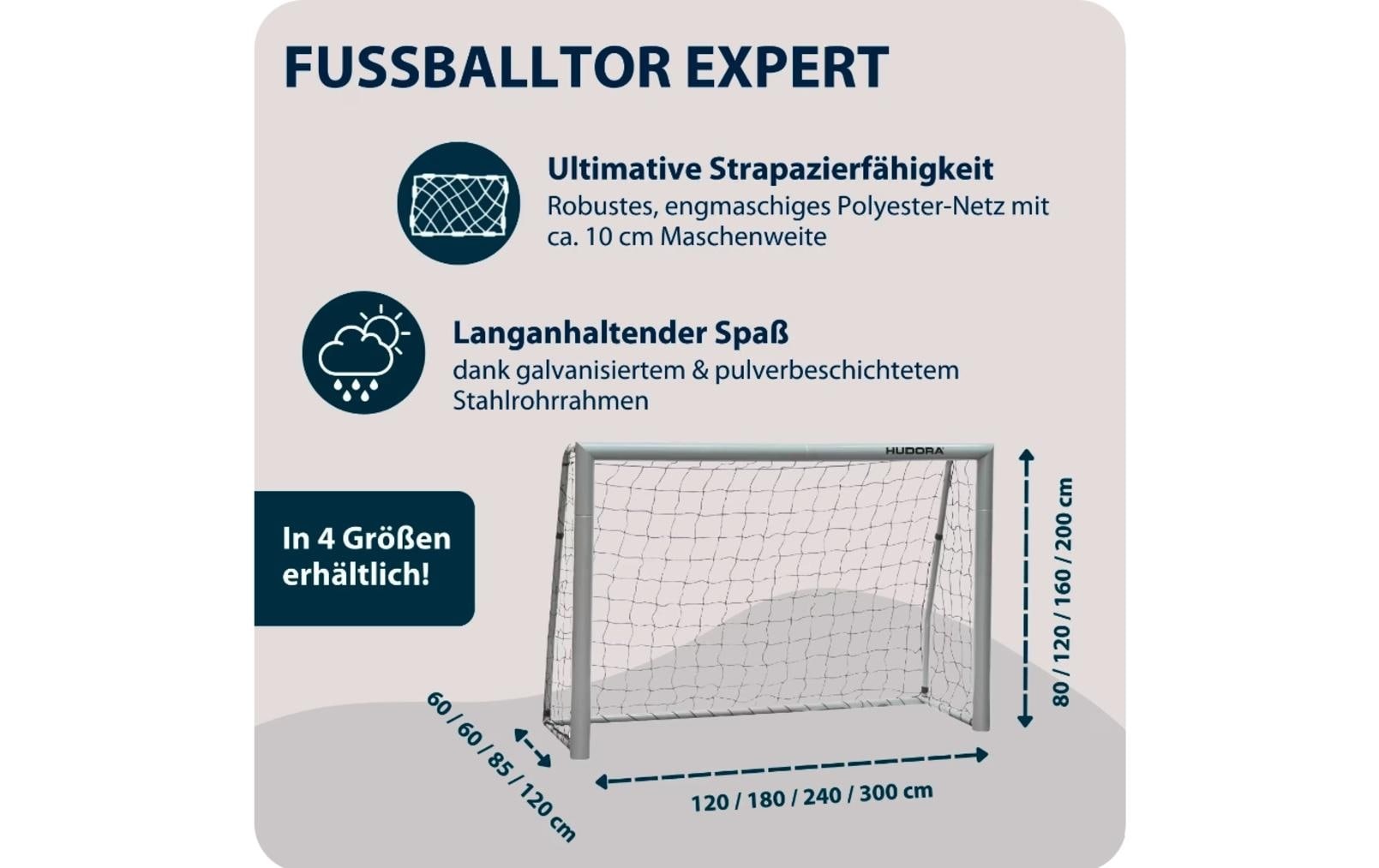 Hudora Fussballtor »Expert 120 120 x 80 x 60 cm«