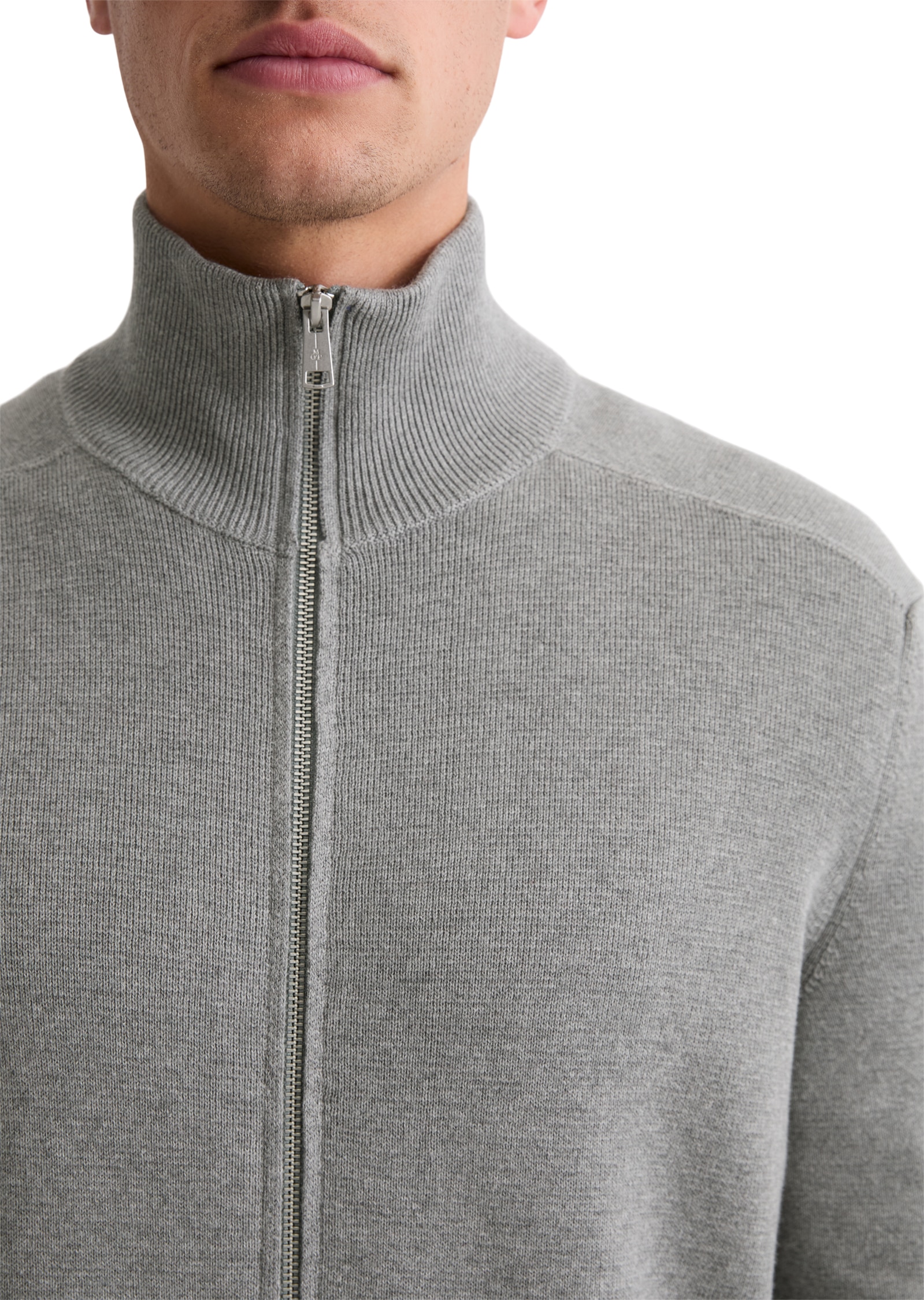 Marc O'Polo Strickjacke »regular fit aus reiner Bio-Baumwolle« 2-Wege-Reissverschluss