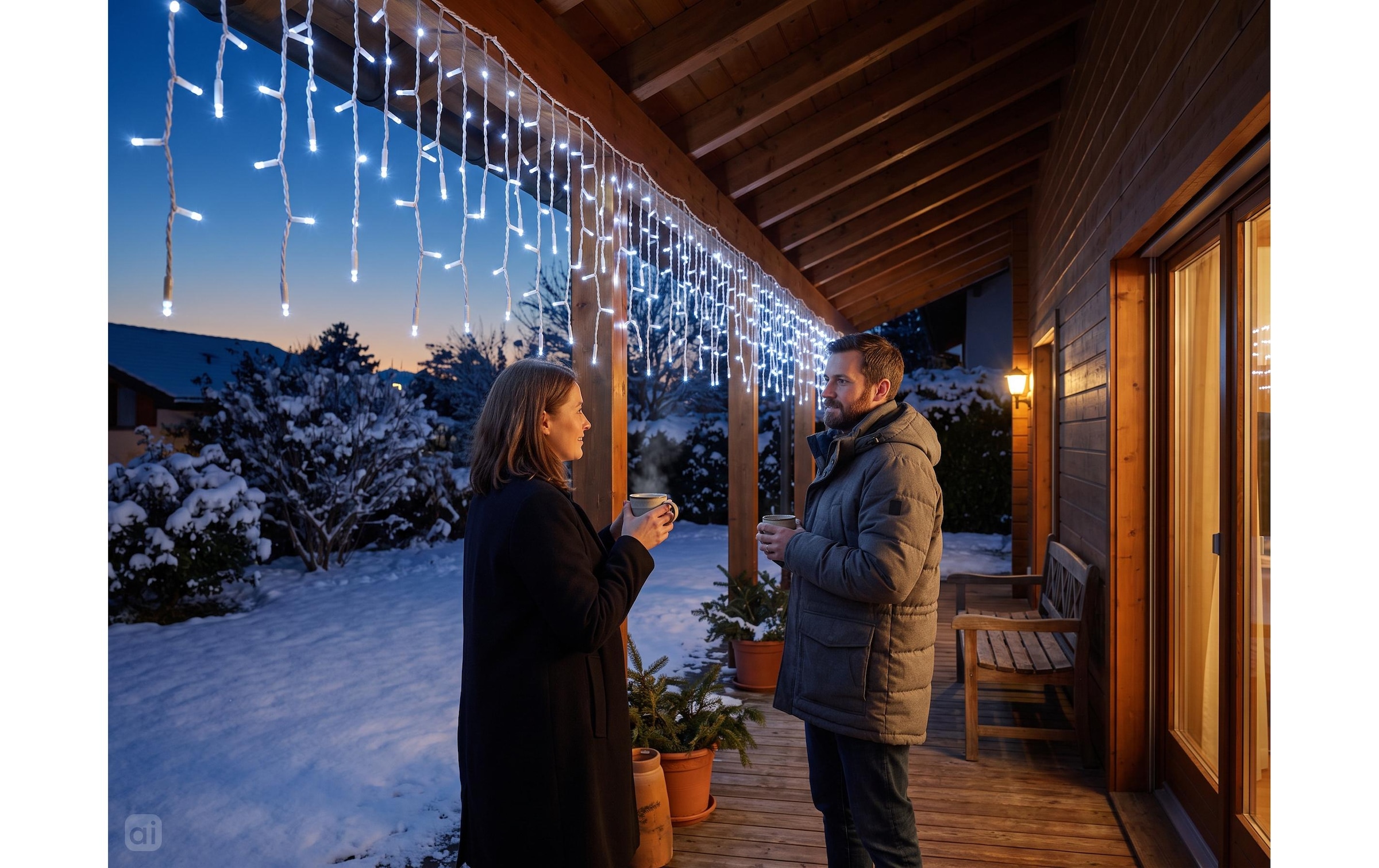 Cocon Lichterkette »Eiszapfen-Lichterkette, 480 LEDs Neutralweiss, 11.8 m«