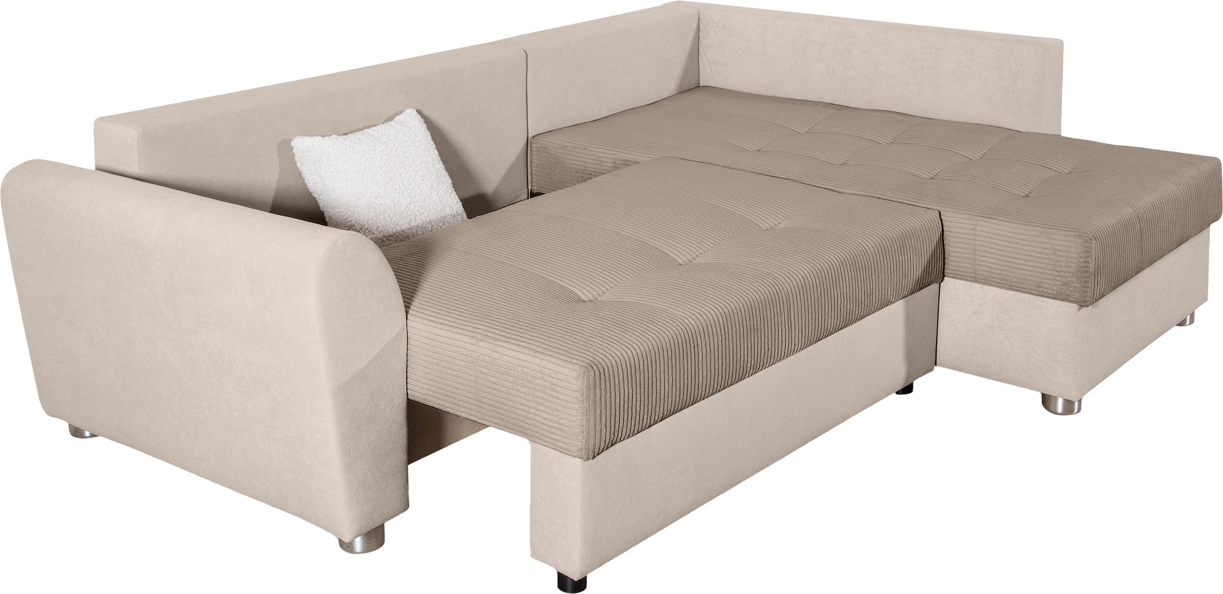 COLLECTION AB Ecksofa »JANA L-Form«, inkl. Bettfunktion,Bettkasten und Bonnelfederkern