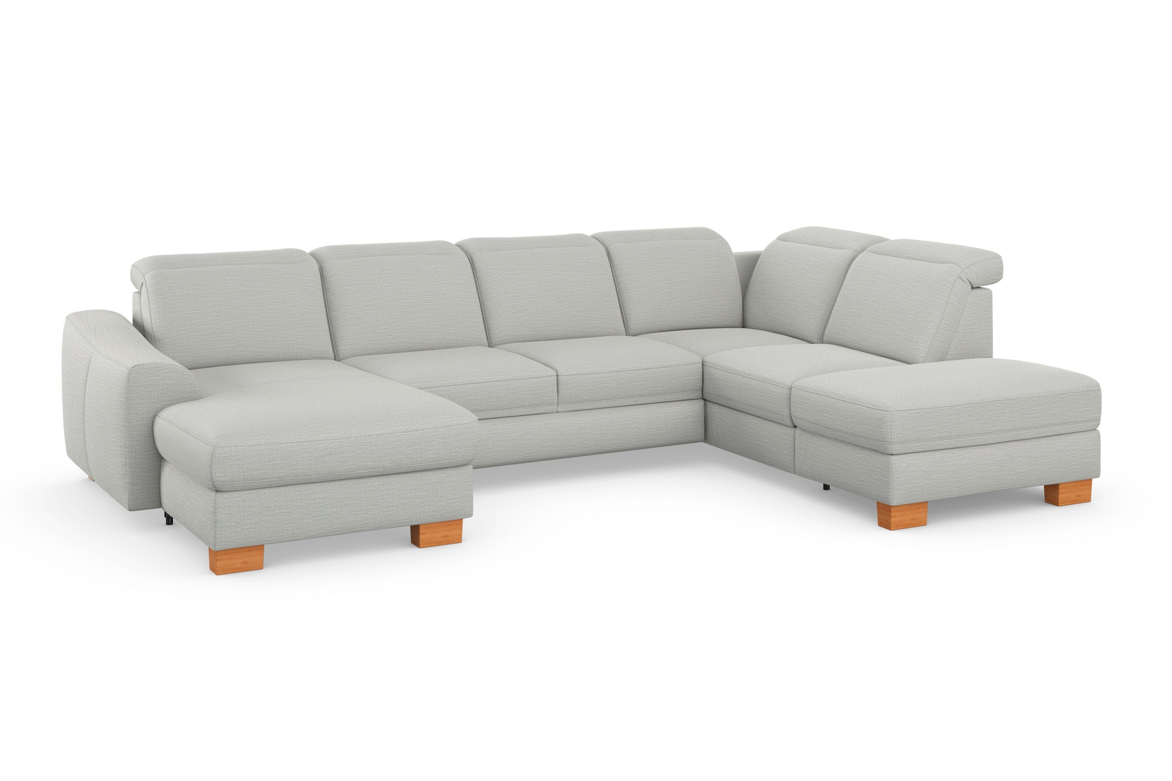 sit&more Wohnlandschaft »Dundee U-Form« mit Federkern und Massivholzfüssen, wahlweise mit Kopfteilverstellung