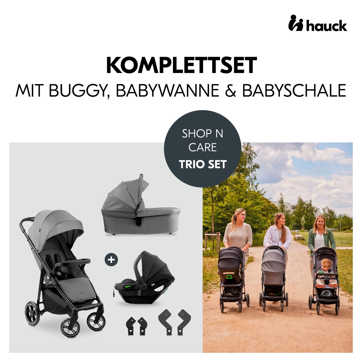 Hauck Kinder-Buggy »Shop N Care Trio Set« inkl. Babyschale, Babywanne und Adapter