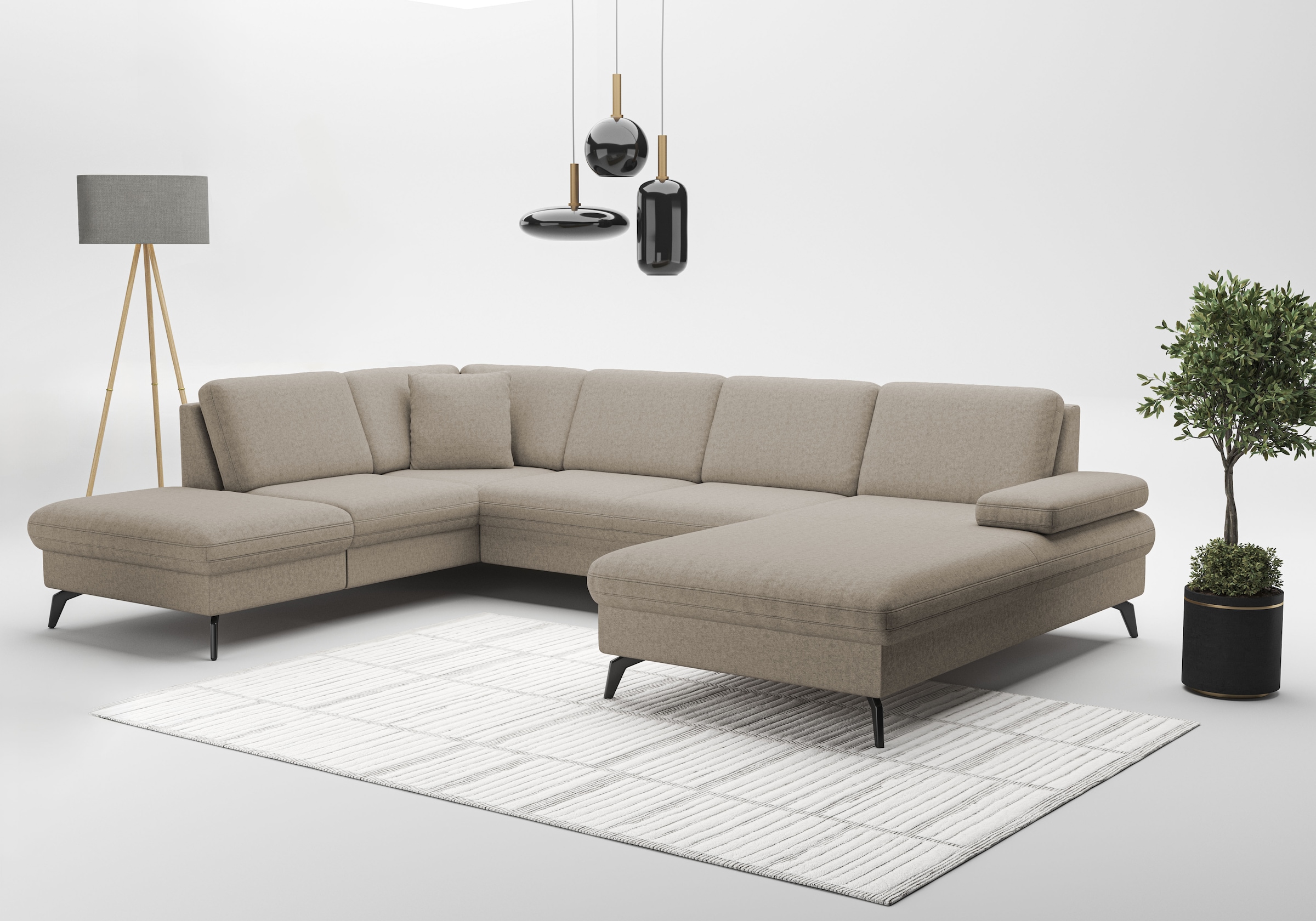 Image of sit&more Wohnlandschaft "Morris Jubi U-Form, B: 300 cm" mit Armteilfunktion & 1 Zierkissen, optional Bettfunktion