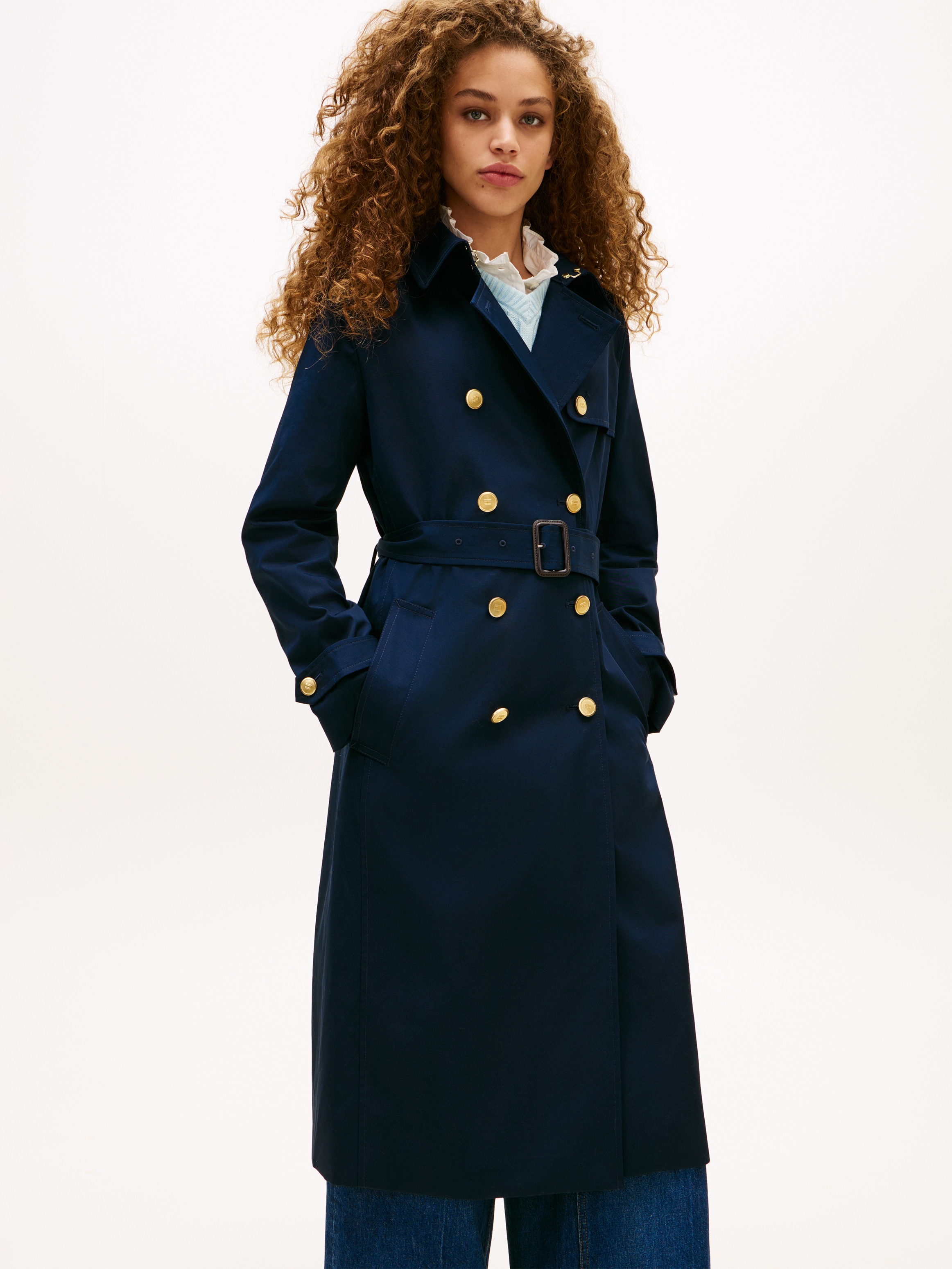 Image of Tommy Hilfiger Trenchcoat "SLIM COTTON MIDI TRENCH"