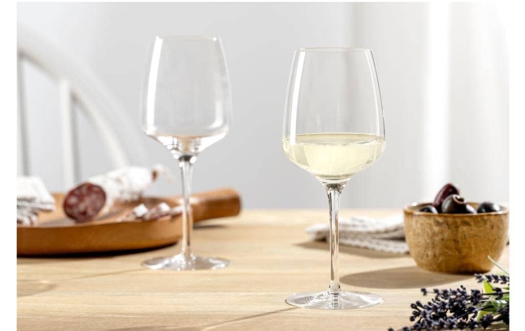 LEONARDO Weissweinglas »Cesti 280 ml, 6 Stück, Schwarz/Transparent«, (6 tlg.)