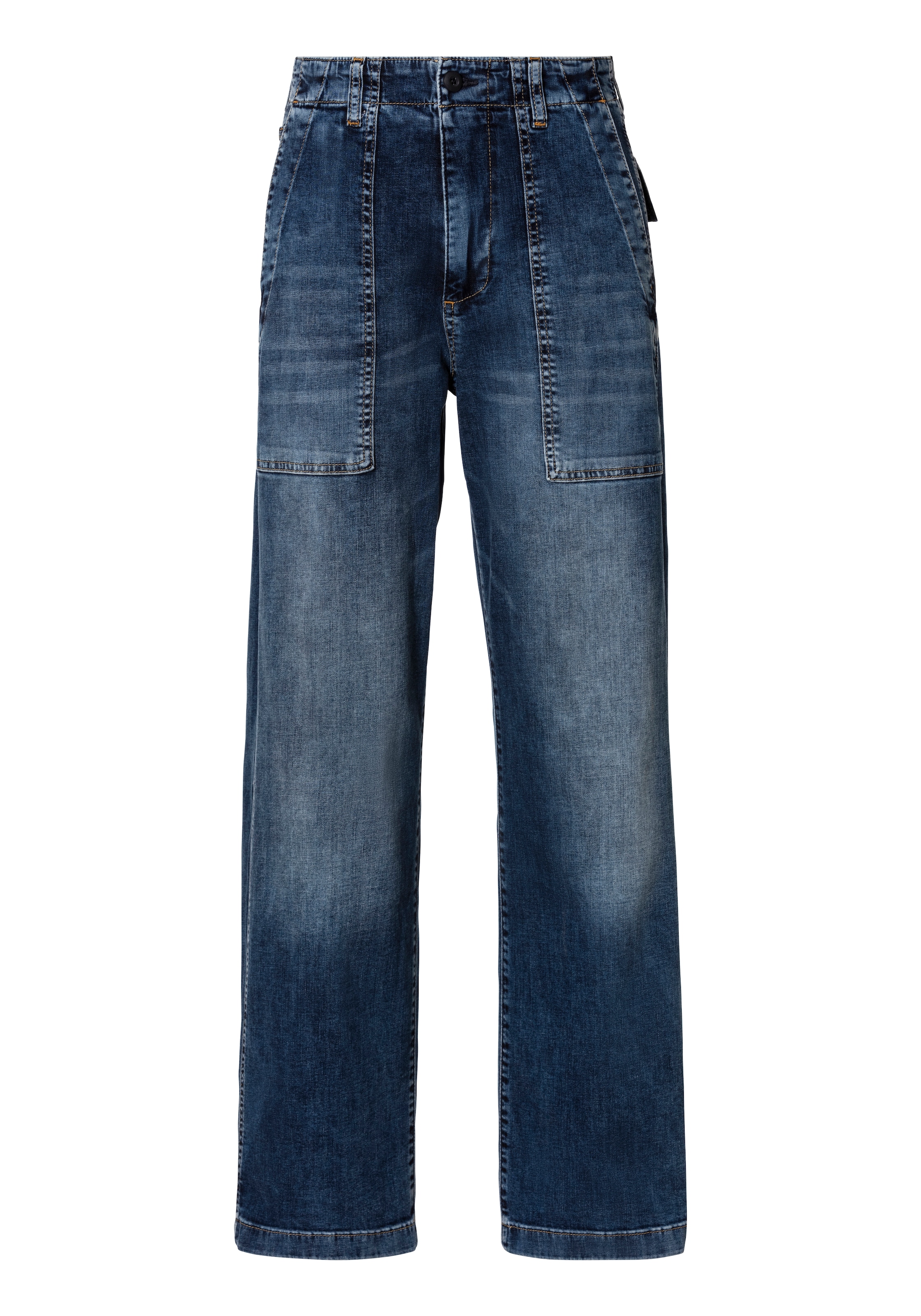 Herrlicher 5-Pocket-Jeans »Fatique Women Wide Recycled Light Denim«, mit grossen aufgesetzten Taschen