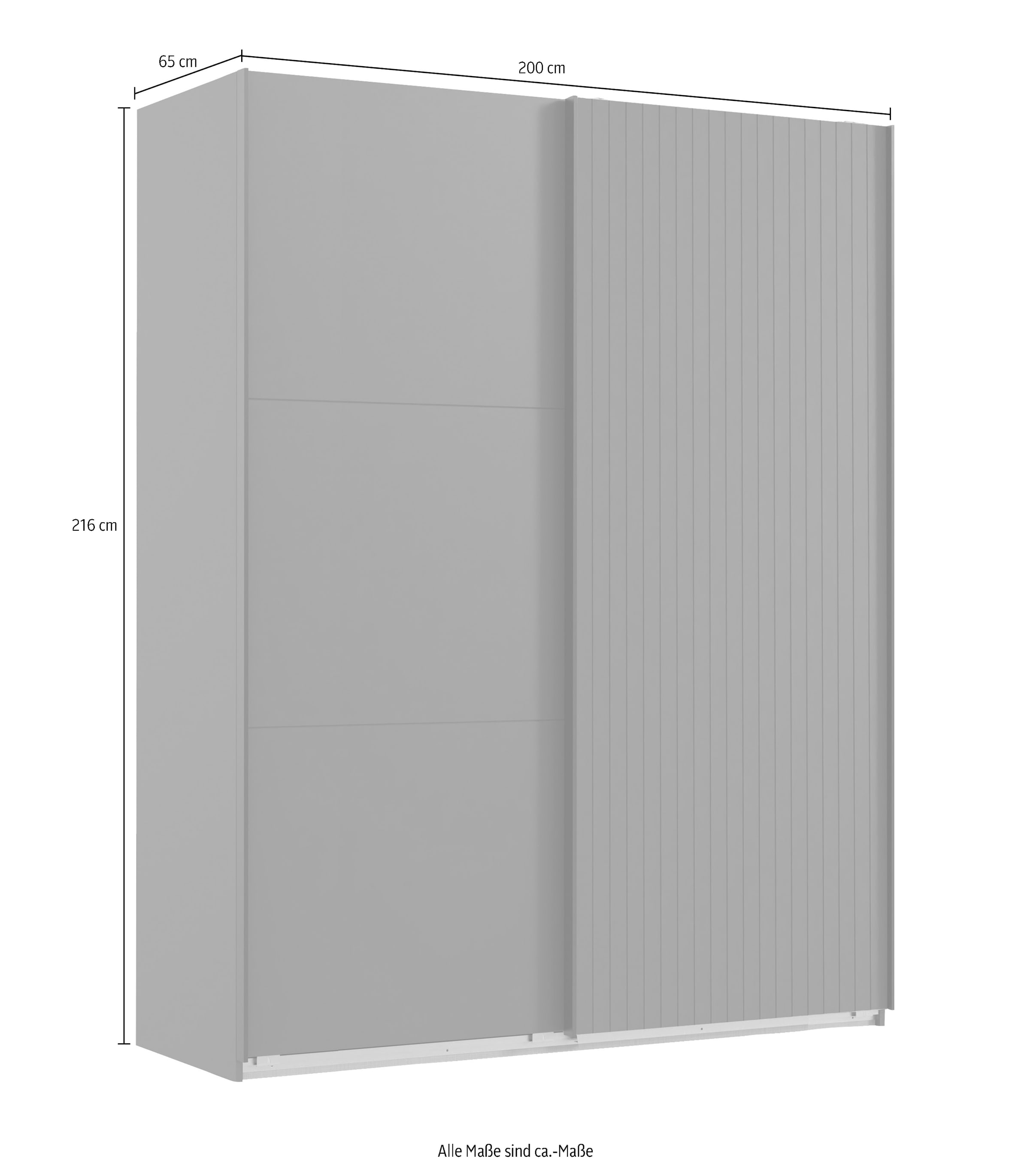 Wimex Schwebetürenschrank »Andorra by fresh to go«, Mit 3D-Leisten für Akustikpaneel-Optik