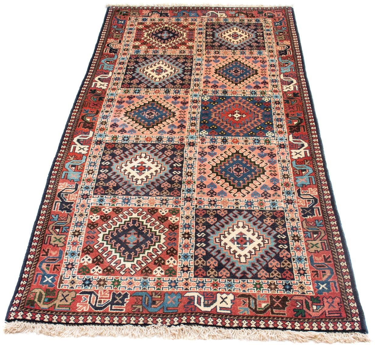 Image of morgenland Hochflor-Läufer »Yalameh Medaillon Blu scuro 190 x 80 cm«, rechteckig, 1 mm Höhe, Handgeknüpft bei Ackermann Versand Schweiz