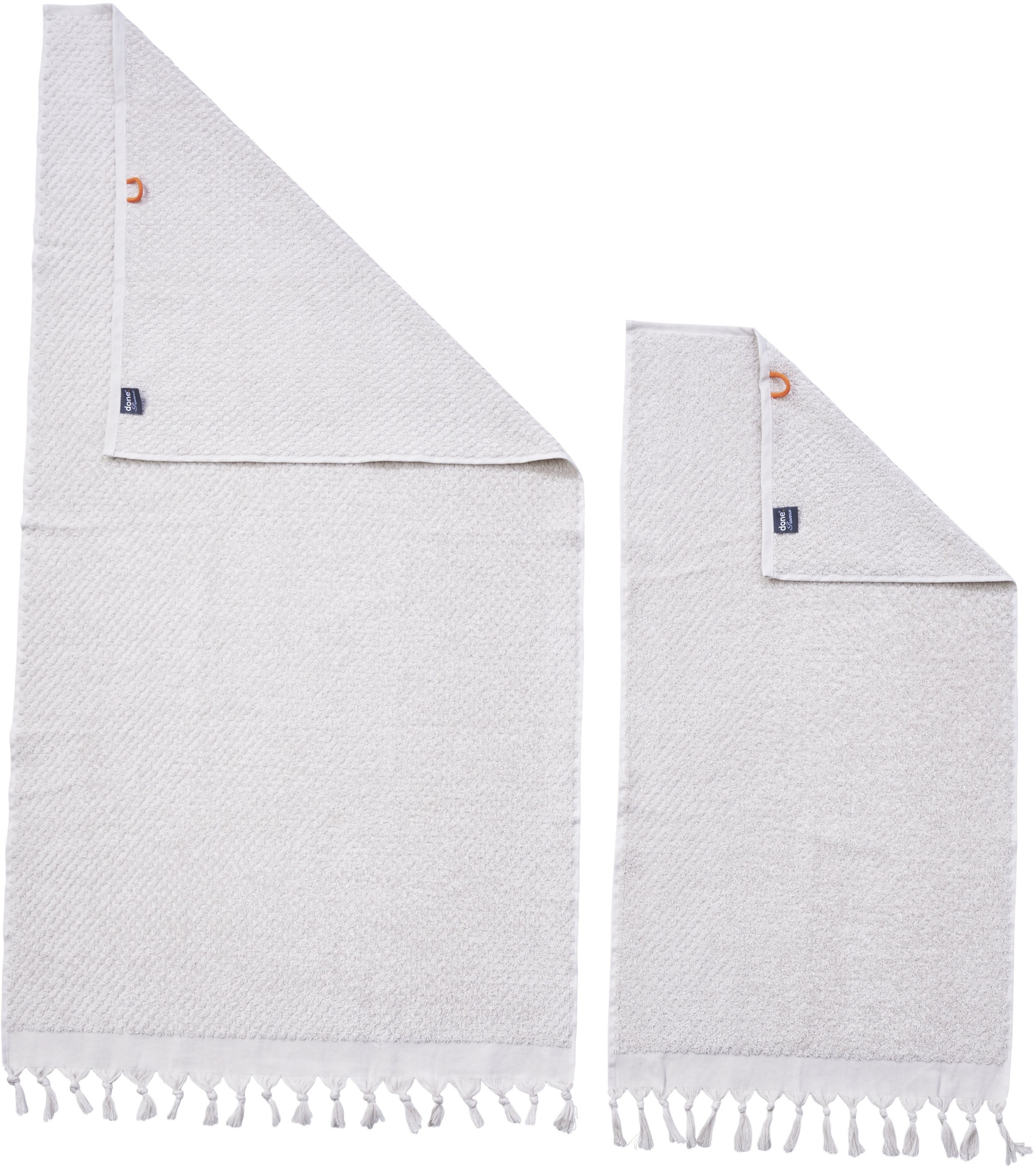 done.® Handtuch Set »Provence Honeycomb«, (Set, 4 St., 2 Handtücher (50x100 cm)-2 Duschtücher (70x140 cm), in Honigwaben-Optik, mit Fransen