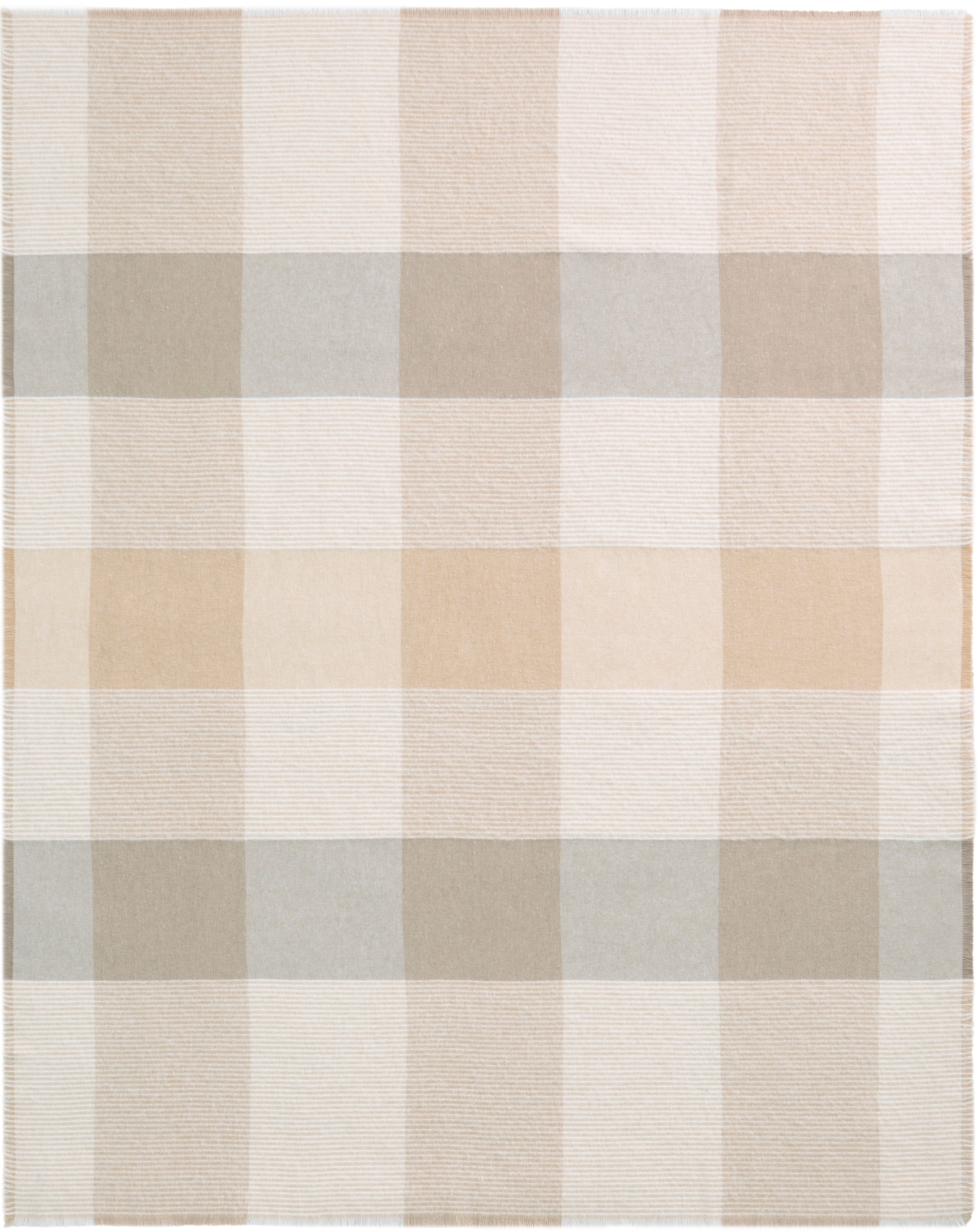 Image of Biederlack Plaid "Plaid White Bouclé" in klassischem Karodesign