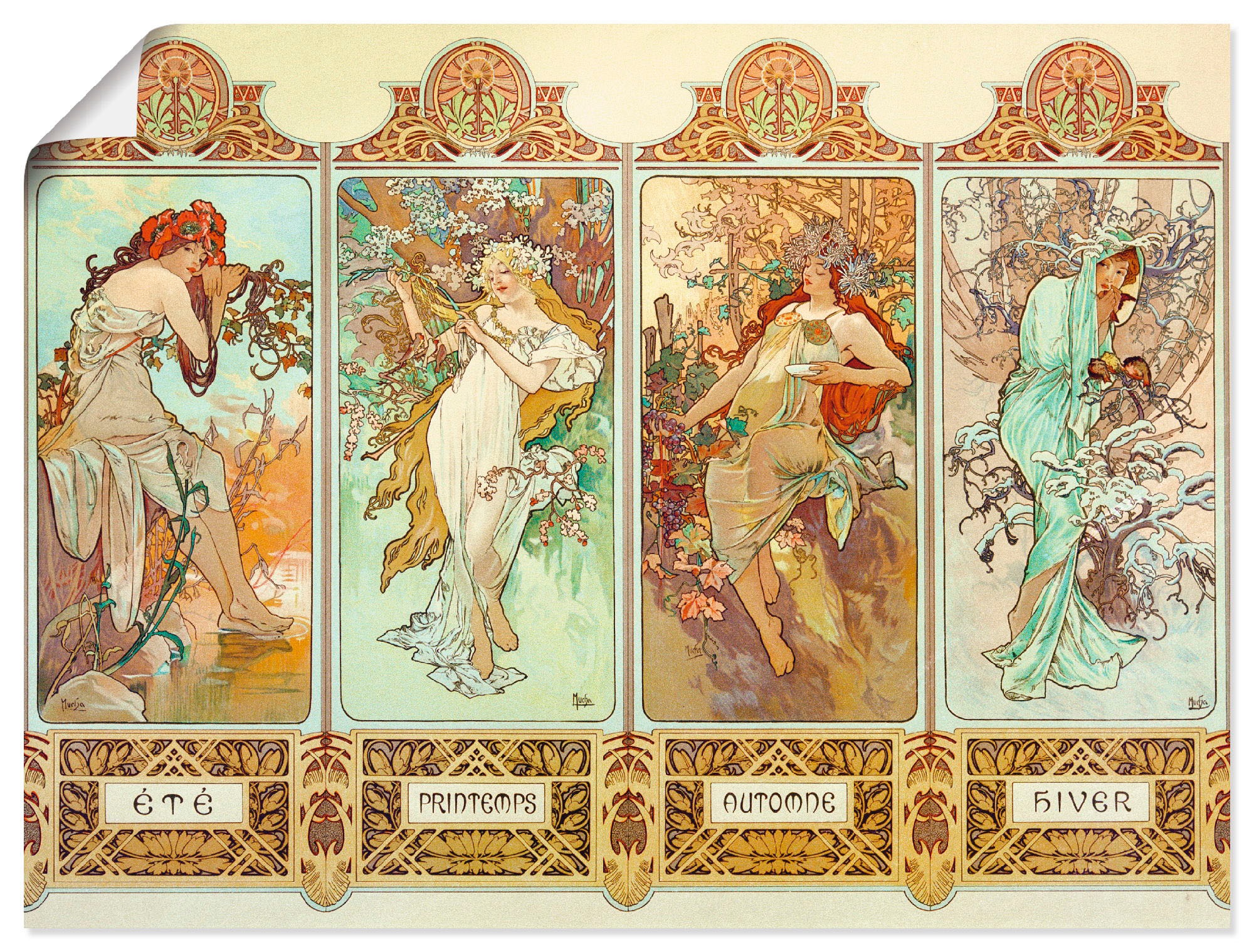Image of Artland Wandbild »Die vier Jahreszeiten, 1896«, Gruppen & Familien, (1 St.), in vielen Grössen & Produktarten -Leinwandbild, Poster, Wandaufkleber / Wandtattoo auch für Badezimmer geeignet bei Ackermann Versand Schweiz