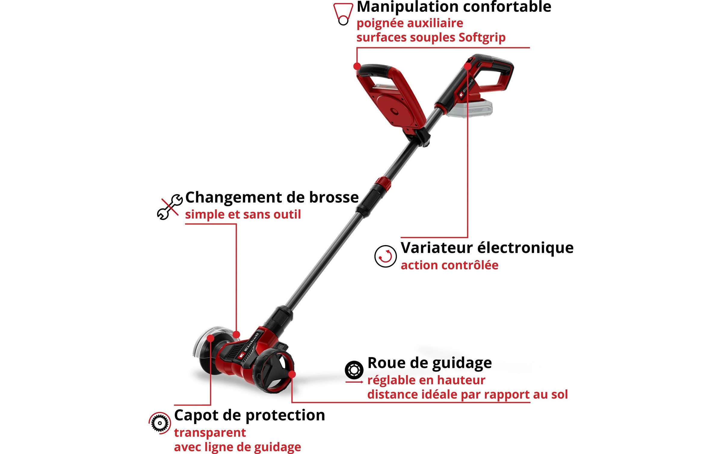 Einhell Brosse à joints à batterie »GE-CC 18/110 Li E-Solo« ohne Akku und Ladegerät