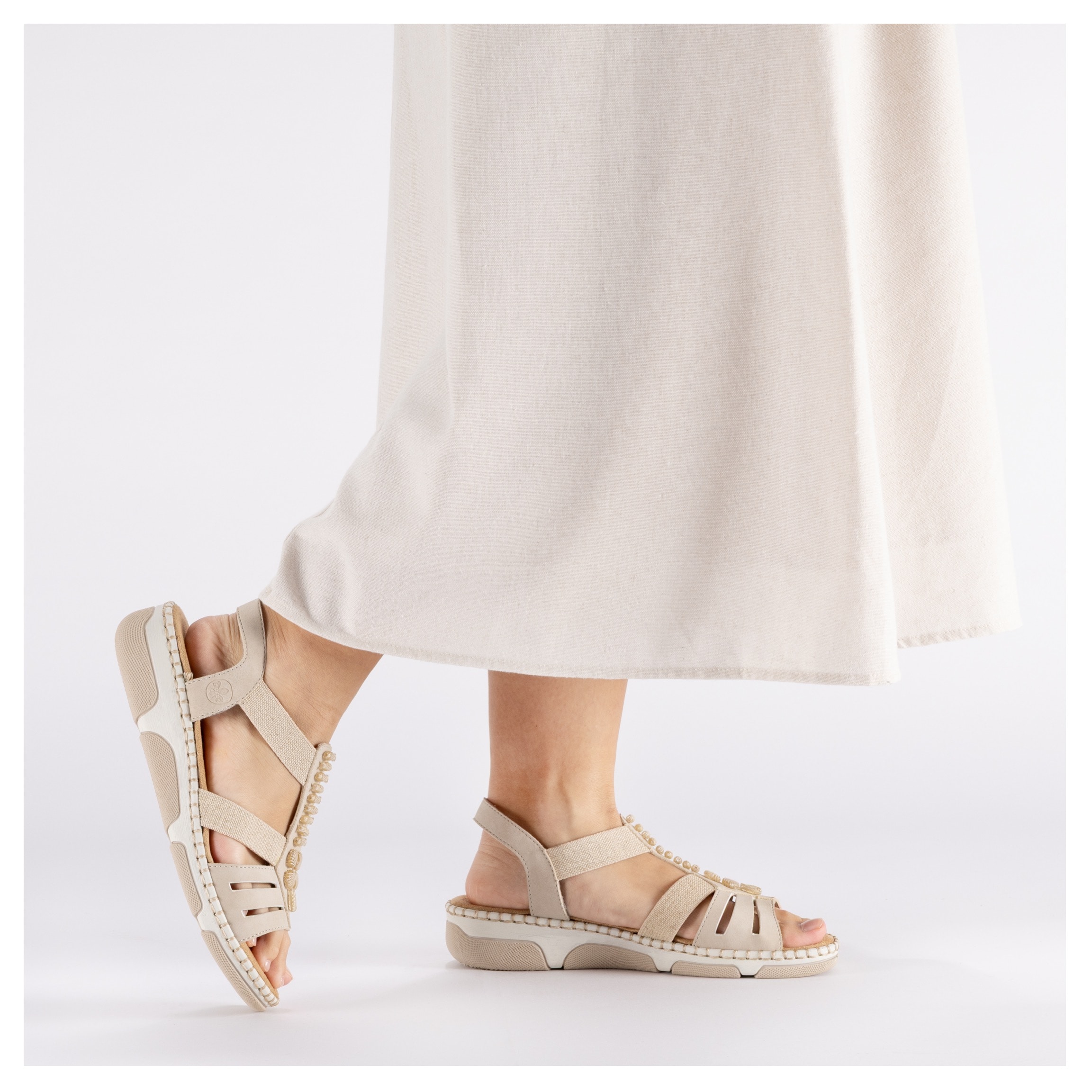 Rieker Sandale  Chaussure d'été, chaussure de vacances, chaussure à enfiler avec élastiques latéraux