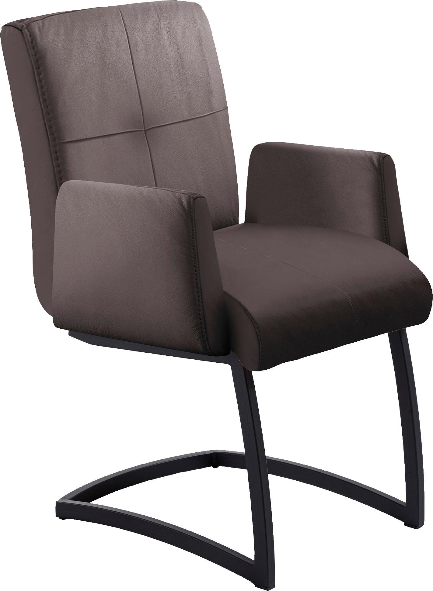 exxpo - sofa fashion Freischwinger "Affogato mit komfortablen Armlehnen" () attraktiven Kreuznaht in der Rückenlehne