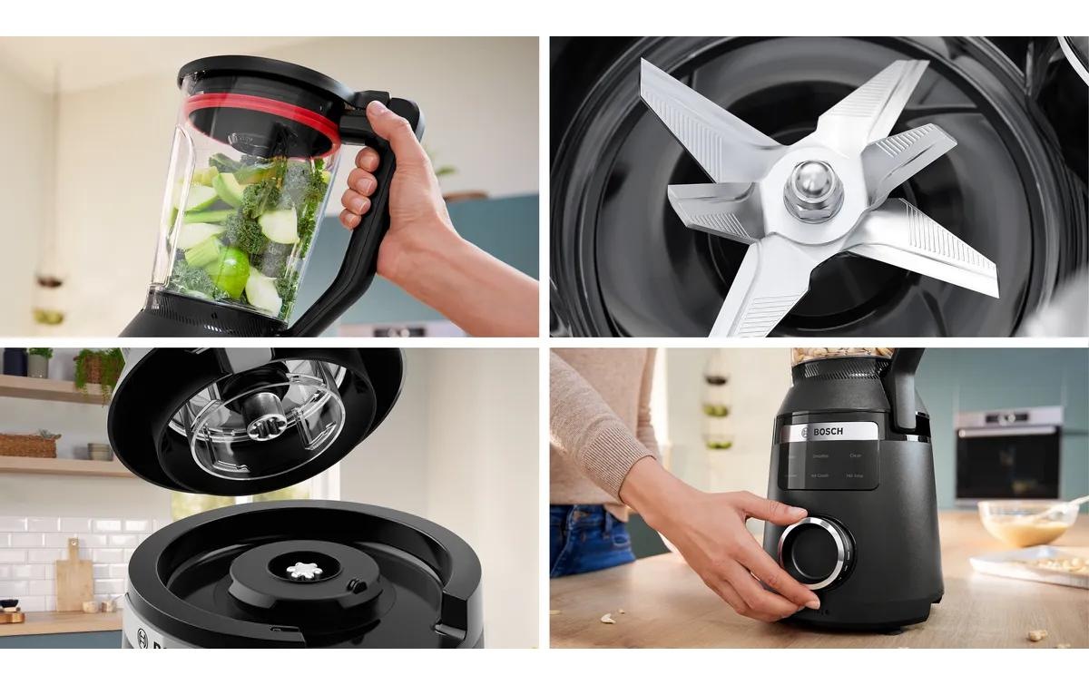 BOSCH Standmixer »VitaPower Serie 6  MMBD665B1, Hochleistungsmixer, 45.000 rpm, schwarz« 1800 W 2l, 6 Automatikprogramme inkl heisse Suppe, Stopfer, Sicherheitsdeckel