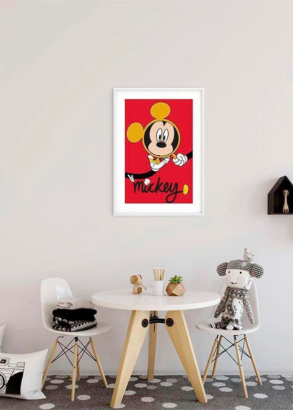 Komar Bild »Mickey Mouse Magnifying Glass«, Disney, (1 St.), Wandbild zur Dekoration im Kinderzimmer - ohne Rahmen