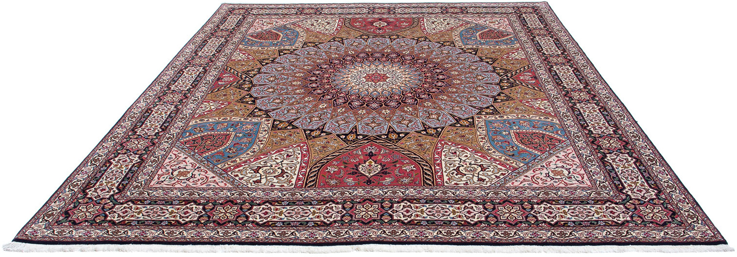 Image of morgenland Orientteppich »Perser - Täbriz - Royal - 303 x 256 cm - mehrfarbig«, rechteckig, 7 mm Höhe, Wohnzimmer, Handgeknüpft, Einzelstück mit Zertifikat bei Ackermann Versand Schweiz
