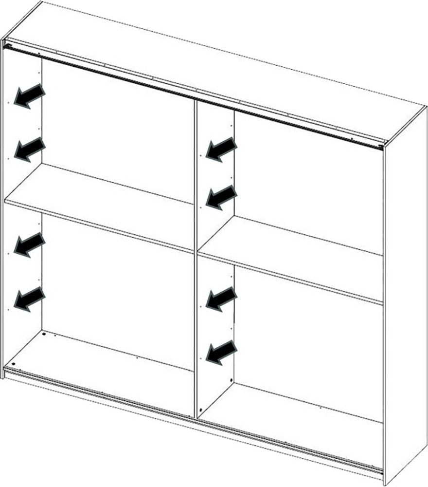 INOSIGN Einlegeboden »Jupiter – Steingrau (1 St.), 22 mm stark, ideale Stauraumhilfe« Breite 107,2 cm, passend für Schwebetürenschrank Jupiter, 220x240 cm