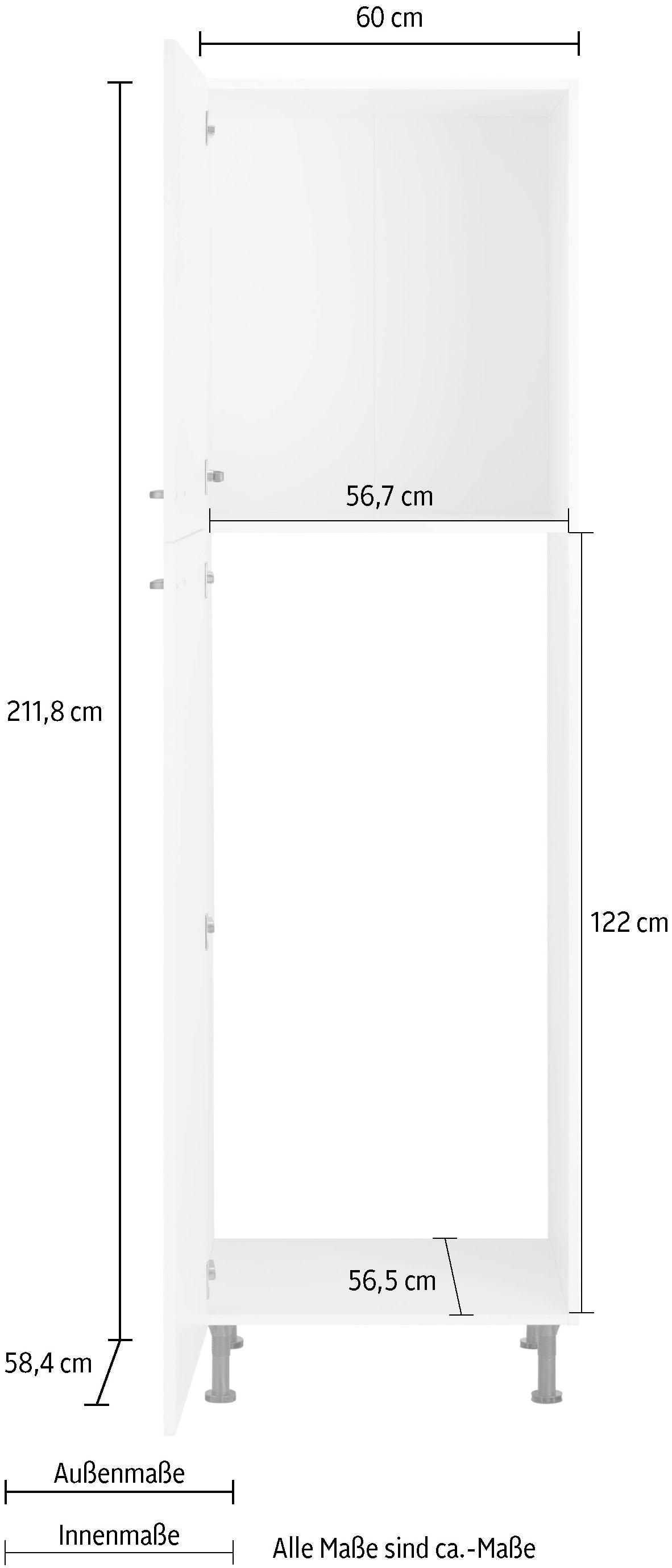 OPTIFIT Kühlumbauschrank »Elga«, mit Soft-Close-Funktion, höhenverstellbaren Füssen, Breite 60 cm