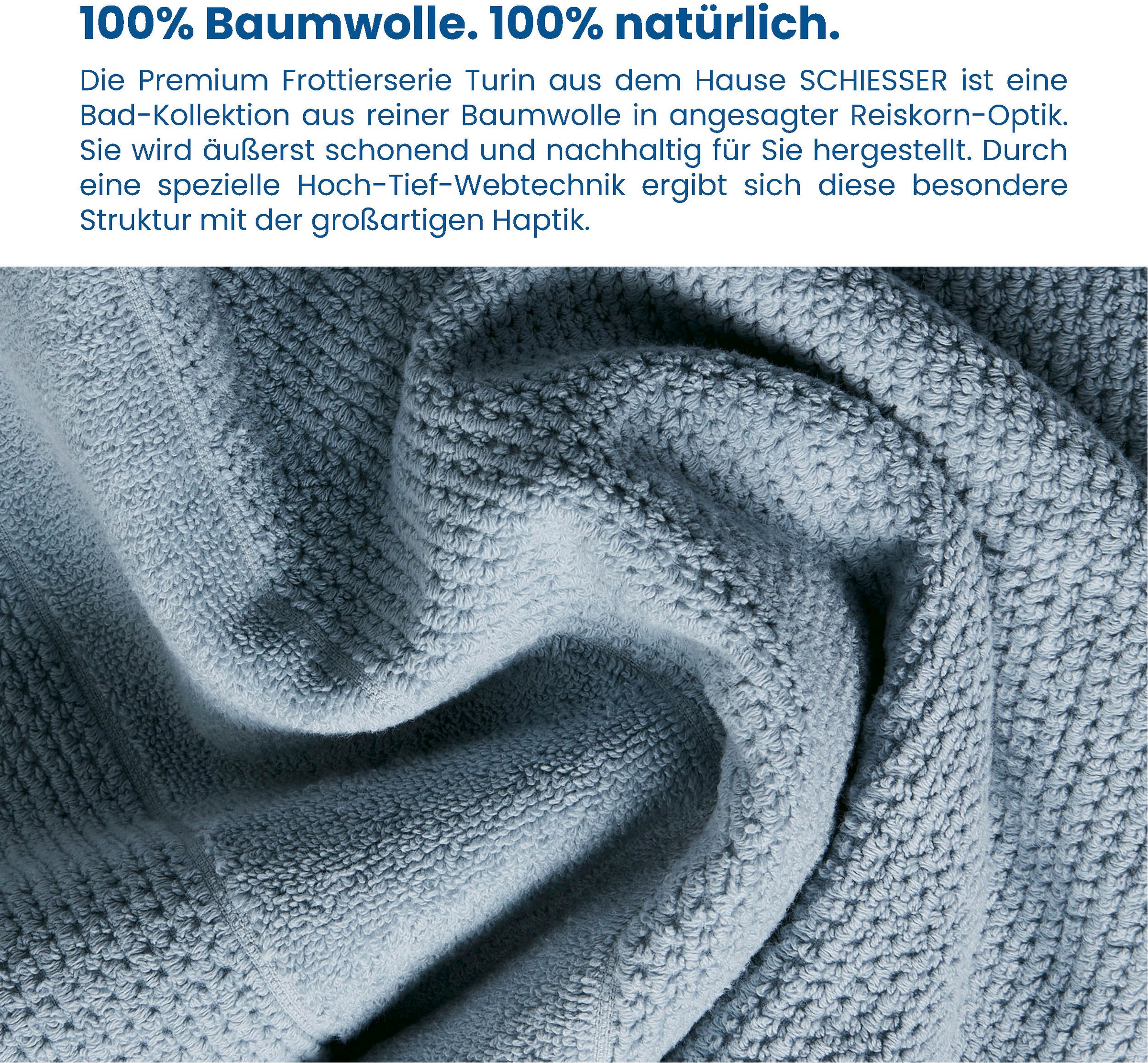 kaufen St.), Set MADE 100% Schiesser »Turin Handtücher GREEN IN by günstig (2 im 4er Baumwolle«, Reiskorn-Optik, OEKO-TEX®-zertifiziert aus