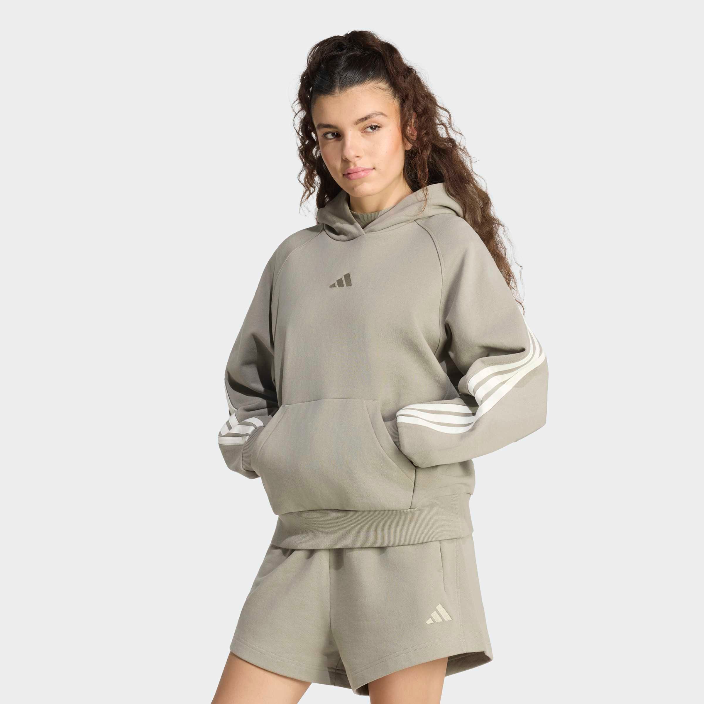 Image of adidas Sportswear Kapuzensweatshirt "ADIDAS KIT 3-STREIFEN HOODIE", sportlich, normaler Schnitt, schwere Premium-Qualität, mit Kapuze
