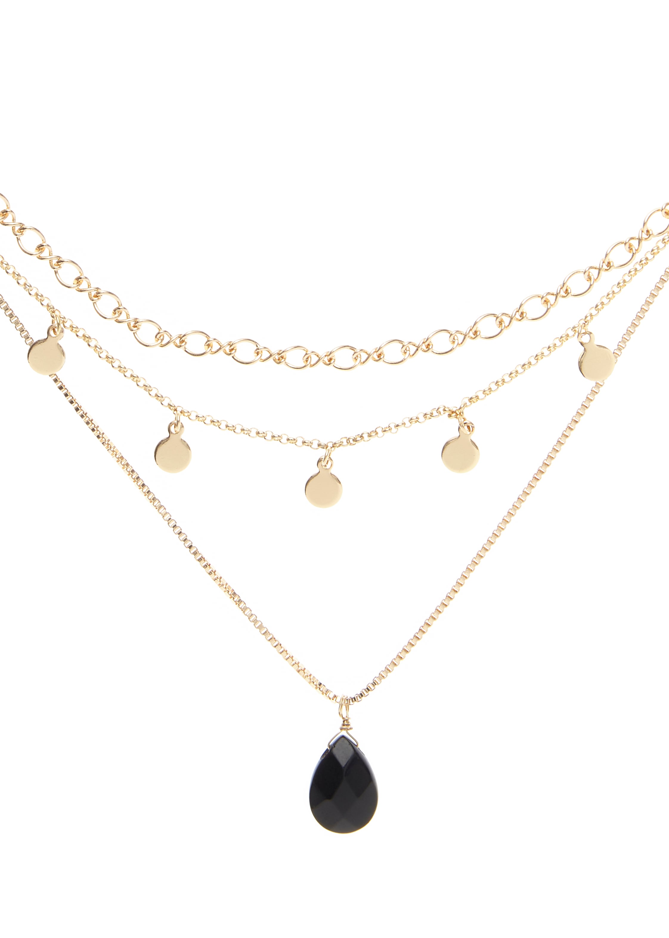 LASCANA Chaîne avec pendentif Collier en look superposé avec pendentif goutte