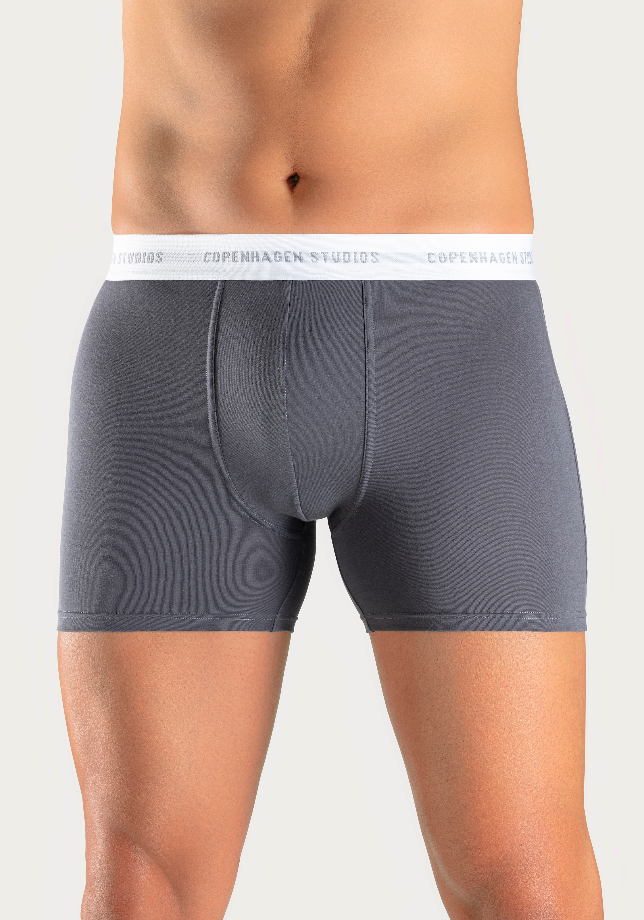 Copenhagen Studios Langer Boxer »Boxershorts für Herren«, (Packung, 3 St., 3er-Pack), mit längerem Bein und Logobund