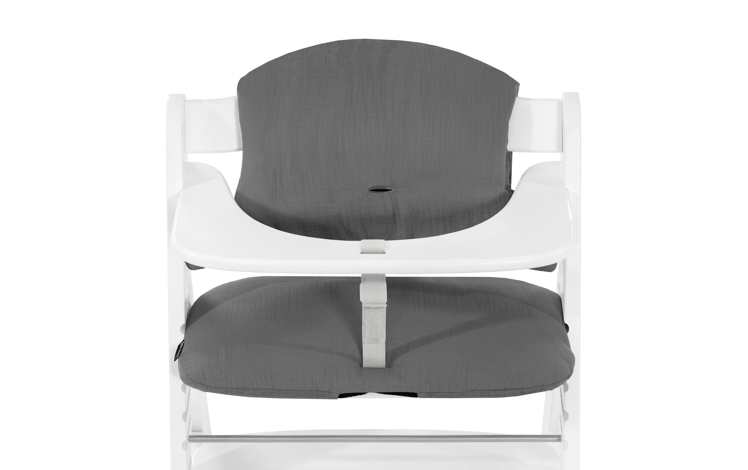 Hauck Housse de siège pour enfant »Highchair Pad Select Muslin, dark Grey« pour les chaises hautes en bois hauck Alpha+, Beta+ et Arketa