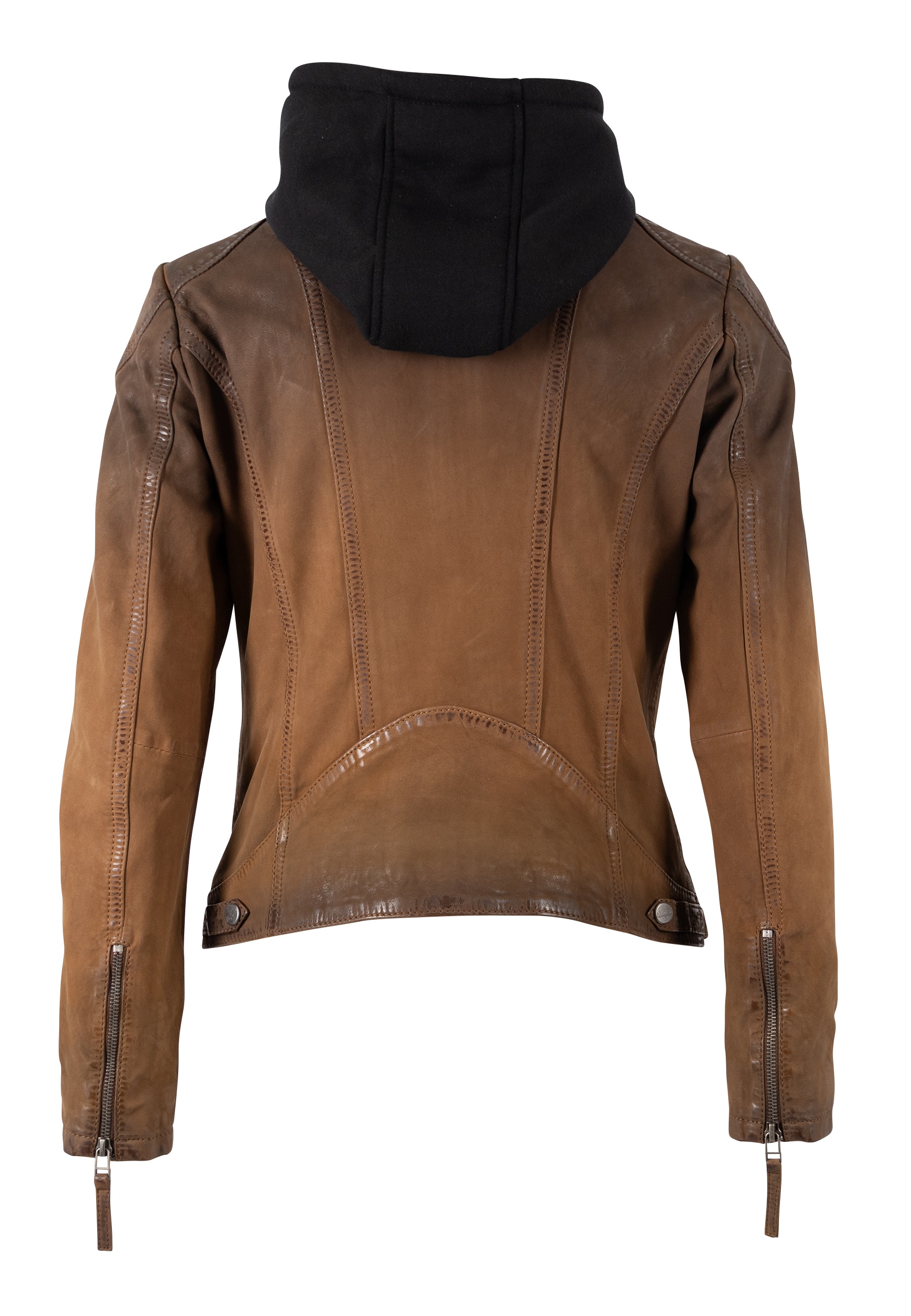 Mauritius Veste en cuir »MWKesha OT« avec capuche avec capuche en jersey amovible