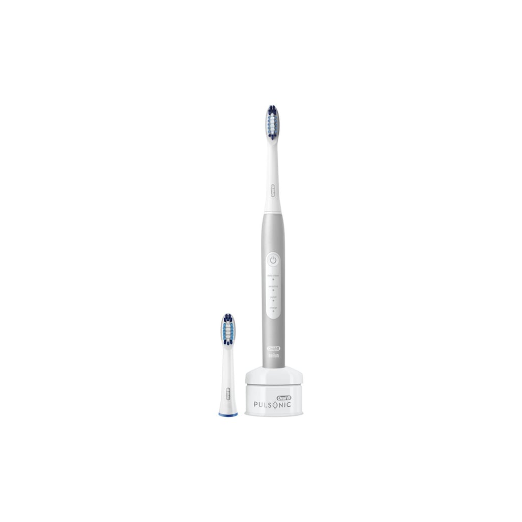 Oral-B Schallzahnbürste »Pulsonic Slim Luxe 4100 Platinum«, 2 St. Aufsteckbürsten