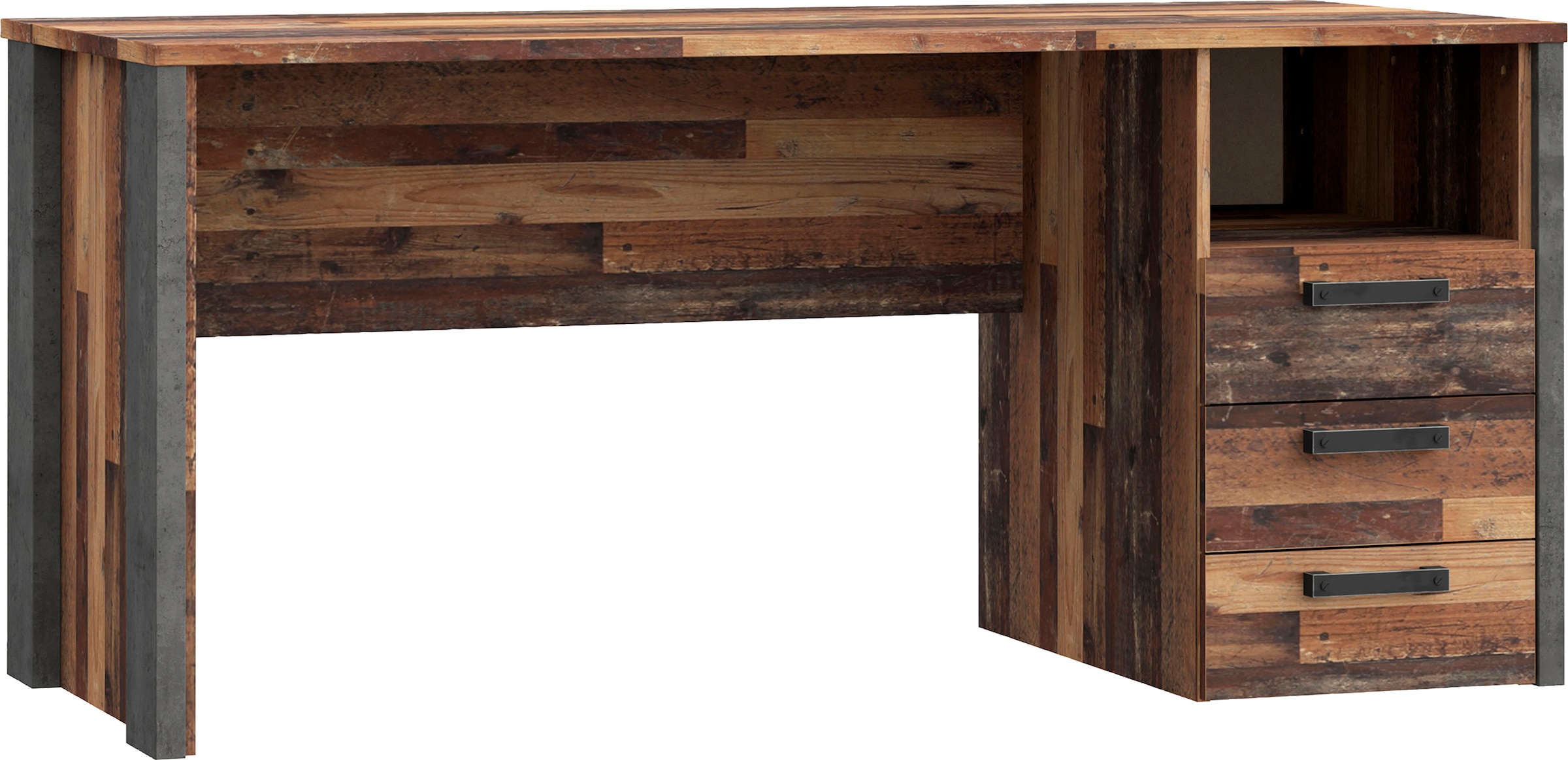 Image of FORTE Schreibtisch "Clif" Computertisch mit Schubladen, Industriedesign, Breite 160 cm