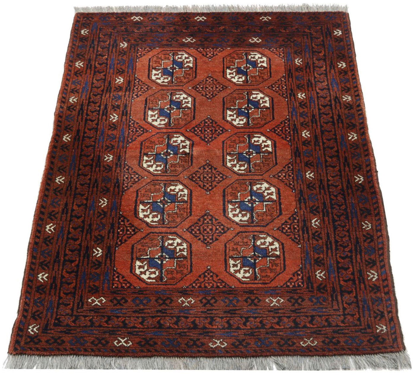 Image of morgenland Wollteppich »Afghan Durchgemustert Rosso scuro 155 x 103 cm«, rechteckig, 0,7 mm Höhe, Handgeknüpft bei Ackermann Versand Schweiz