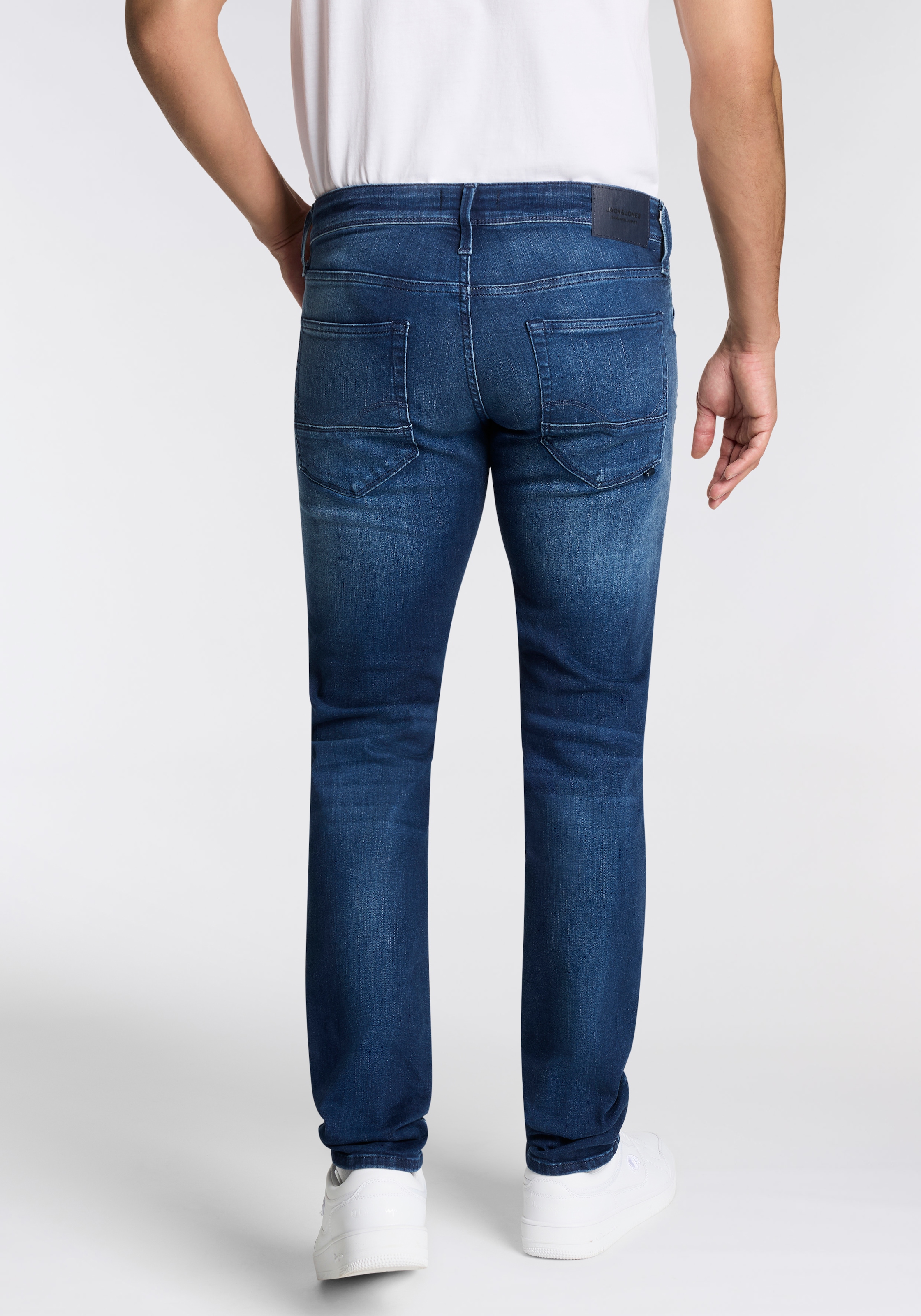 Jack & Jones Slim-fit-Jeans »JJIGLENN – Slim-Fit-Jeans mit niedriger Leibhöhe«, Used, modisch, slim fit, Denim/Jeans