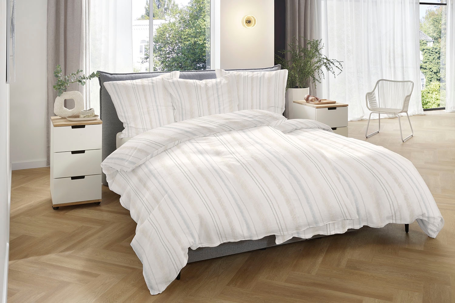 Primera Linge de lit »Halbleinen-Bettwäsche« 2 pièces 55% coton, 45% lin