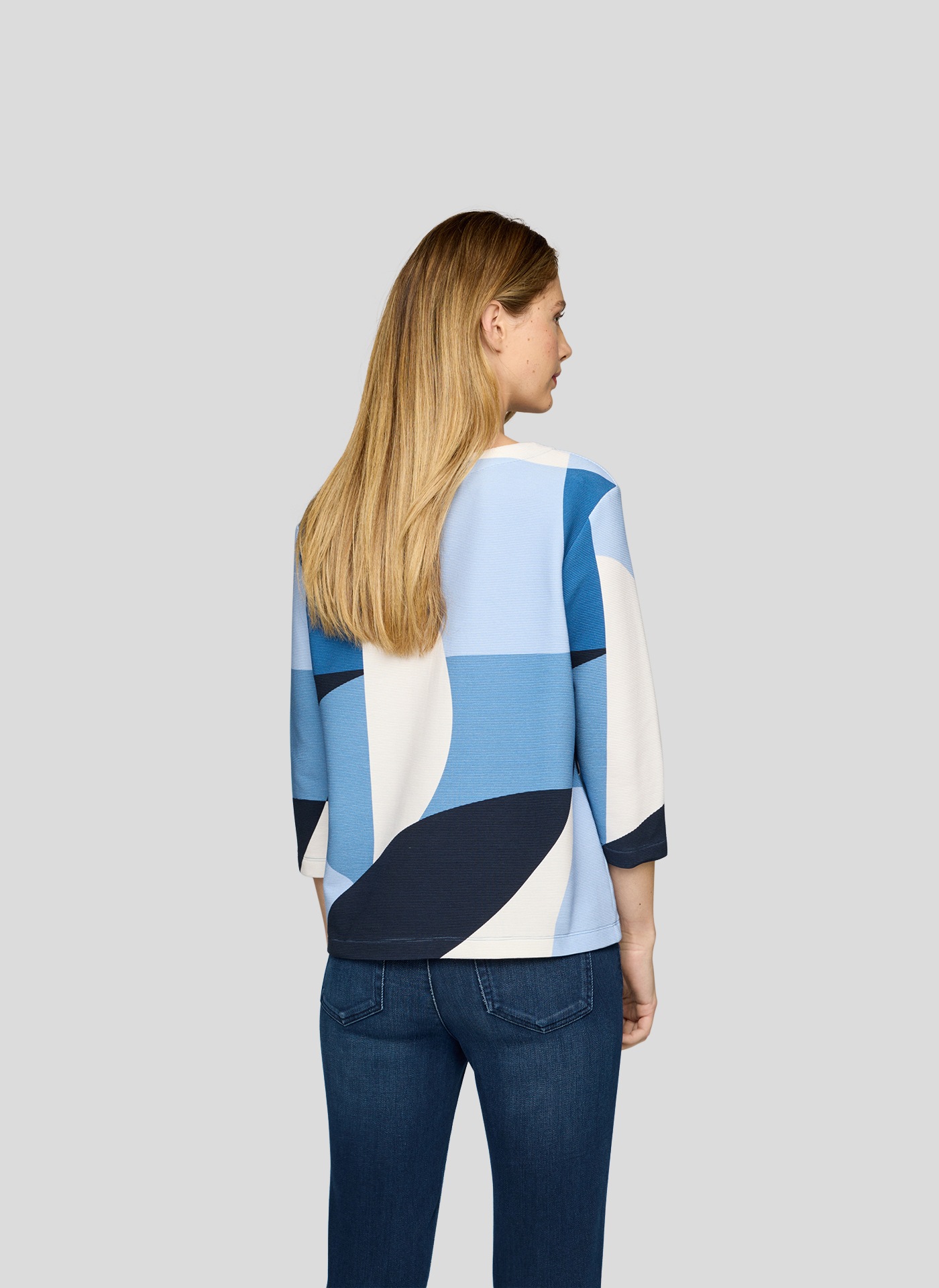 Rabe 3/4-Arm-Shirt, Sommershirt mit All-Over Print und Gflitzersteinen