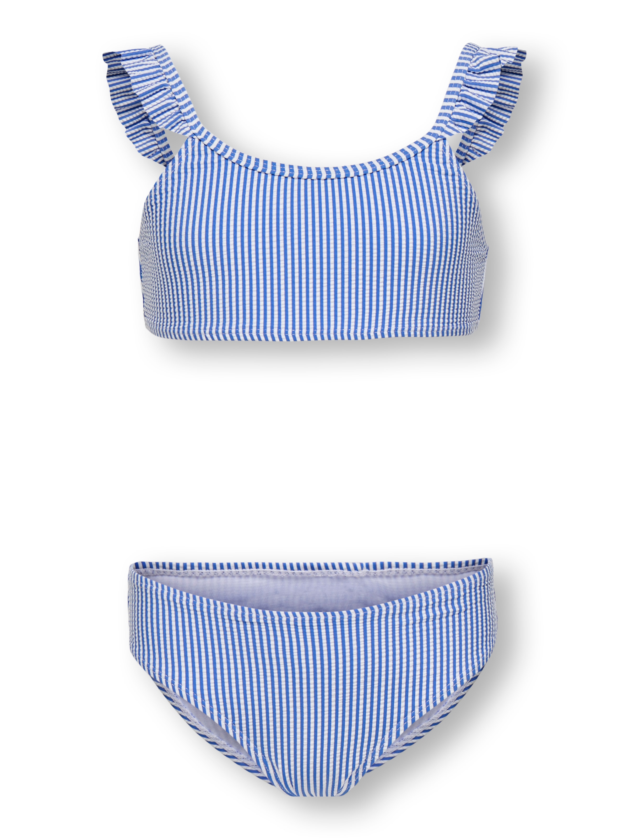 KIDS ONLY Bikini bandeau »KOGSUNNY STRUCTURE BIKINI SET ACC« Set, 2 cuis mit kleiner Rüsche an der Schulter