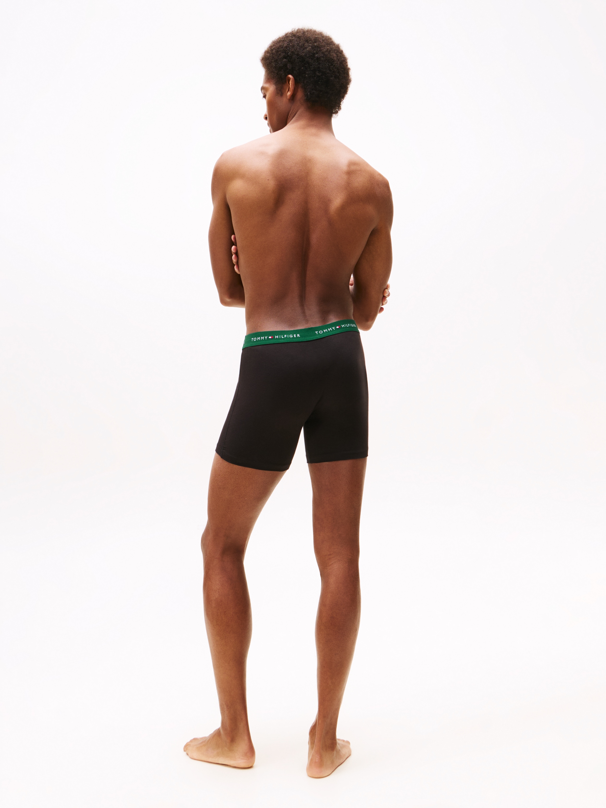 Tommy Hilfiger Underwear Boxershorts »3P BOXER BRIEF WB« Packung, 3er-Pack, 3 Stk. tlg., mit kontrastfarbenem Logobund