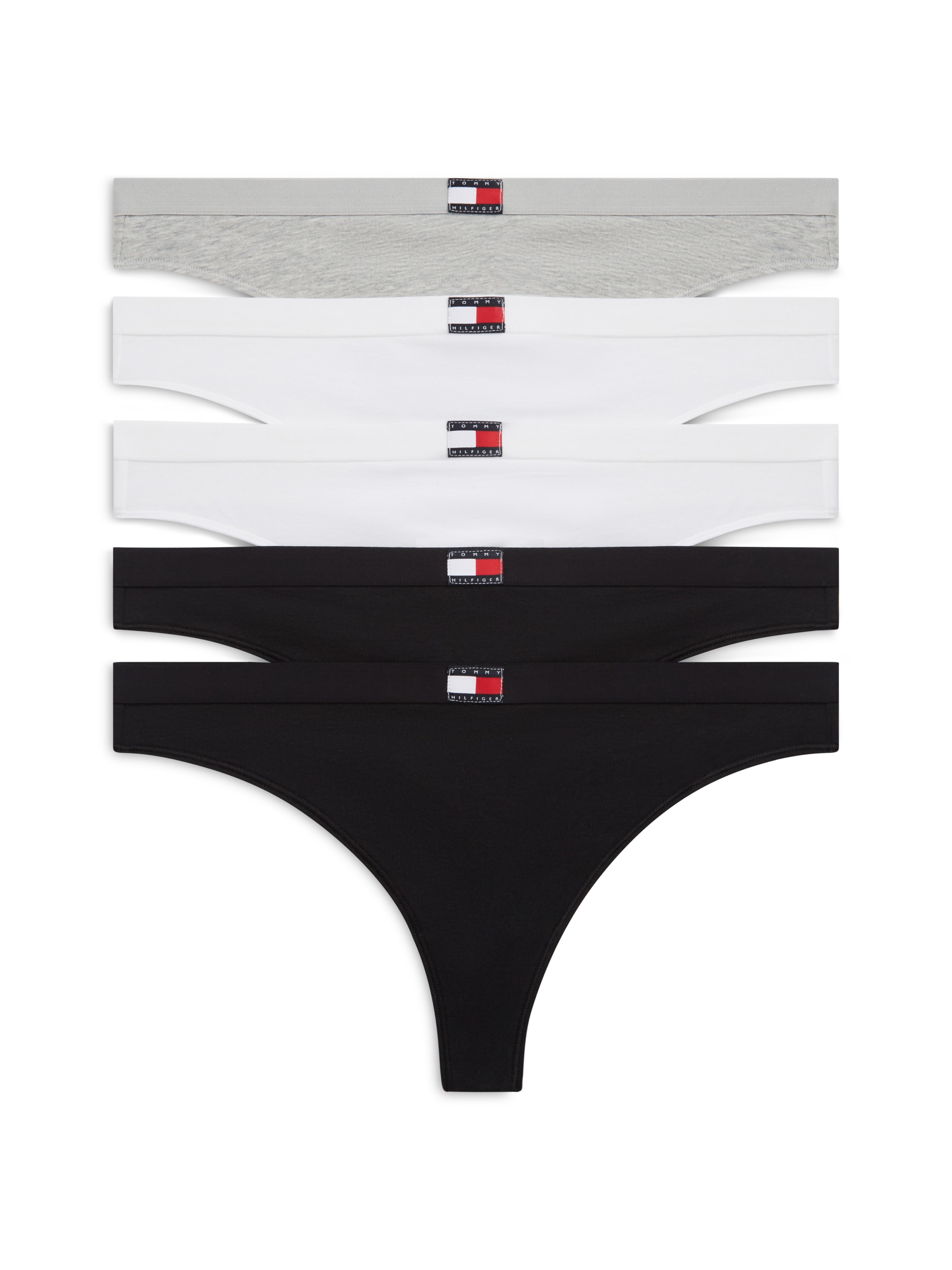 Tommy Hilfiger Underwear Tanga »5 PACK FLAG THONG« Paquet, lot de 5, 5 cuis avec logo