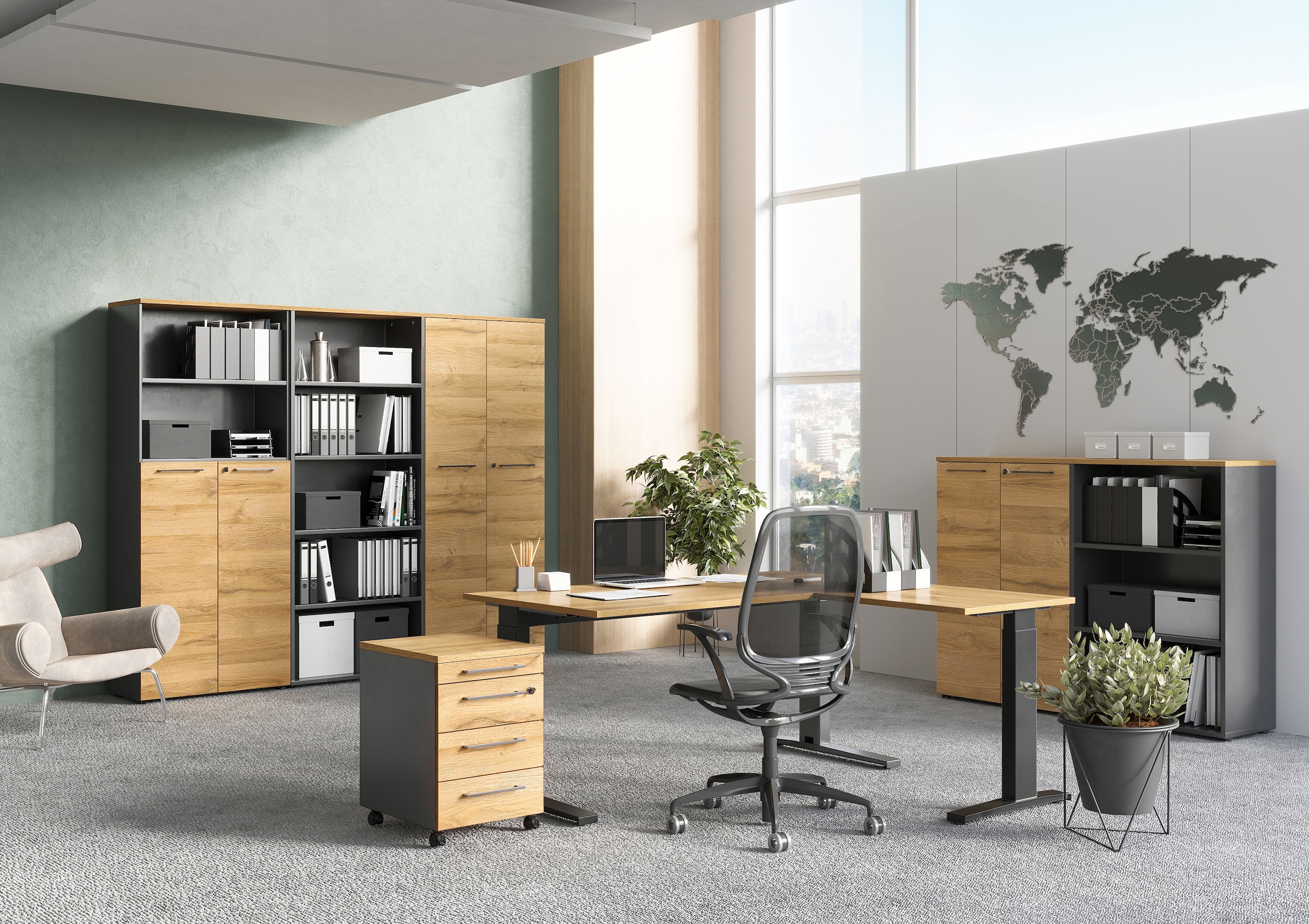 GERMANIA Aktenschrank »GW-Agenda«, opt. mit Schublade, Masse 80x120 cm, Made in Germany