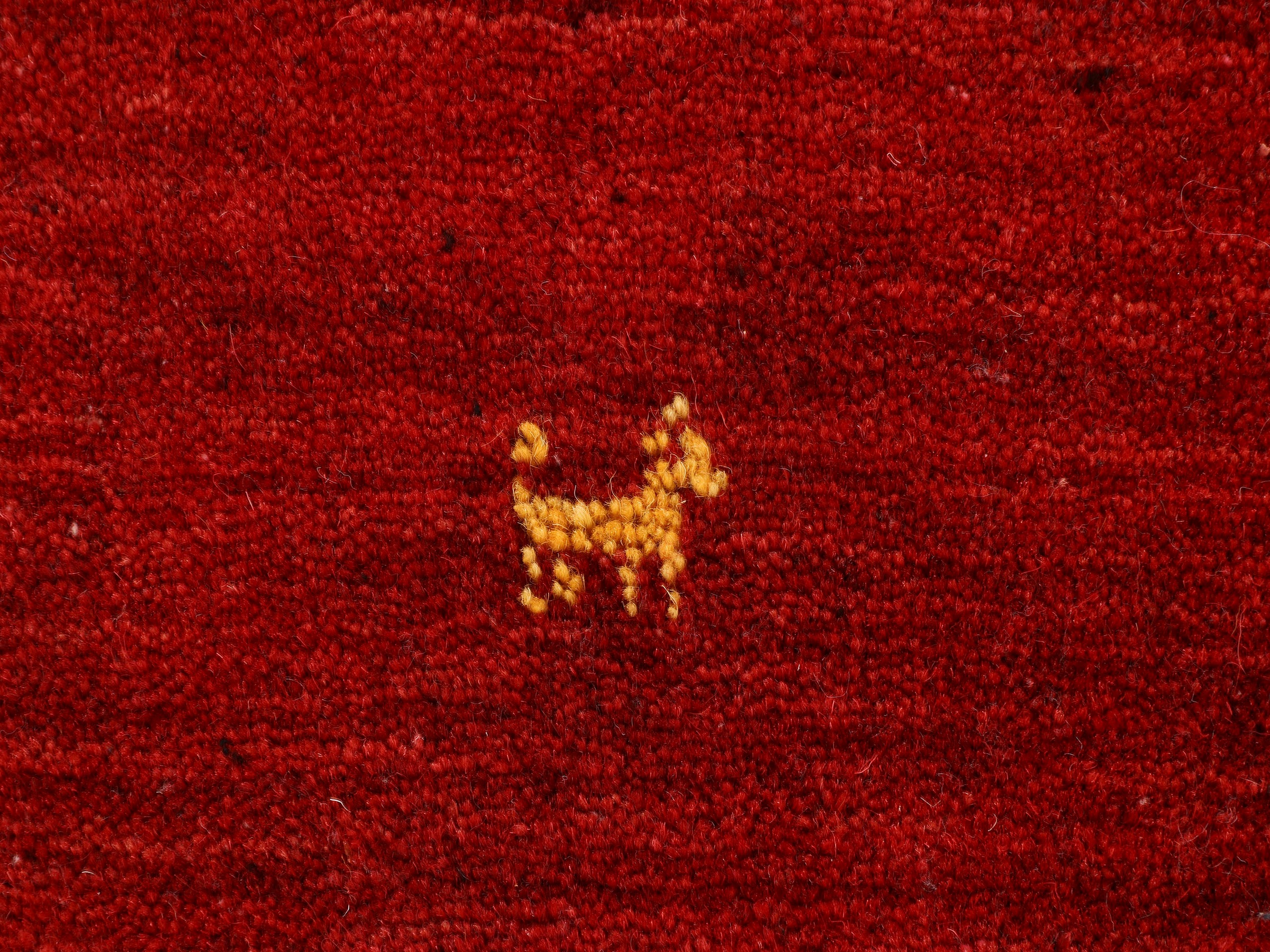 carpetfine Wollteppich »Gabbeh Uni, auch als Läufer erhältlich«, rechteckig, 15 mm Höhe, reine Wolle, handgewebt, Gabbeh Loom Tiermotiv, grosse Farbauswahl