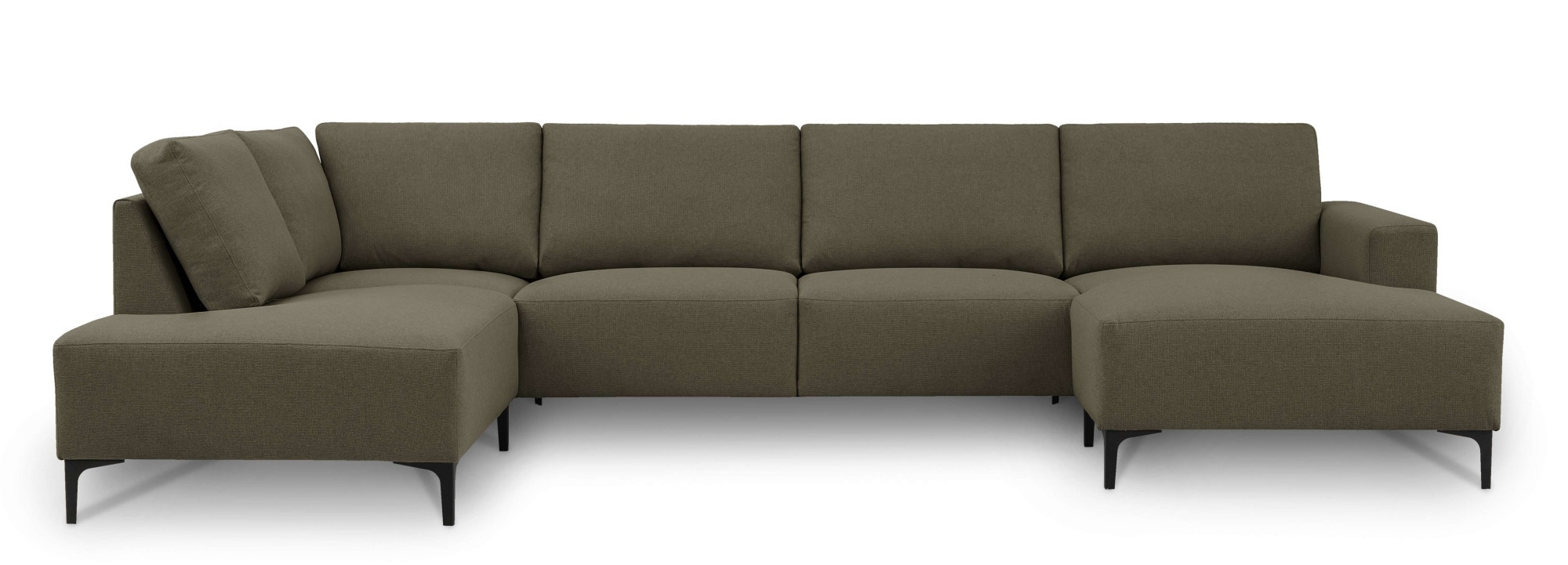 Home affaire Wohnlandschaft »Tournon U-Form, XXL Sofa, Breite 333 cm, Webstoff, Chenille«, Designsofa im nordischen Stil, Wellenunterfederung, Metallfüsse