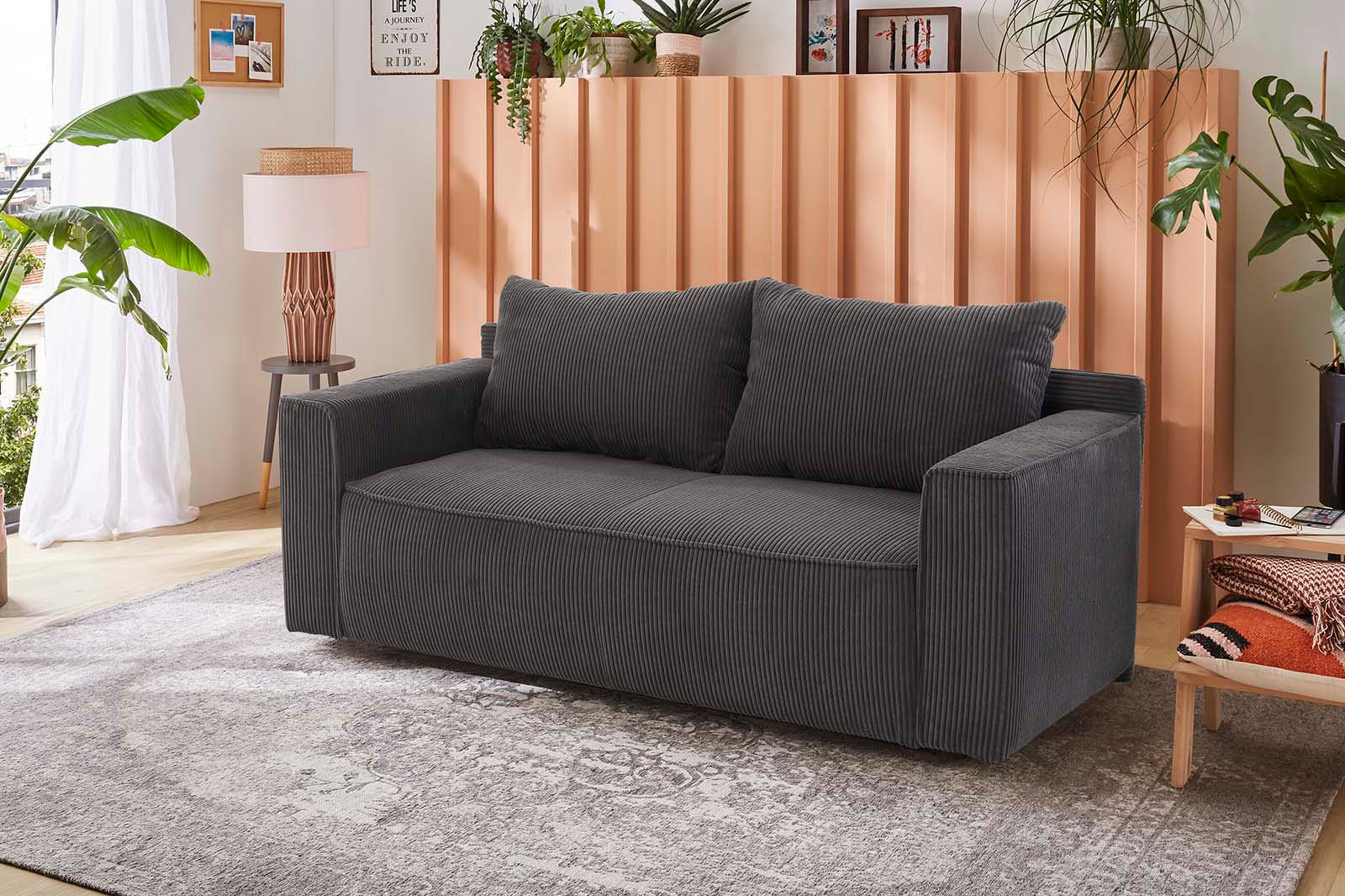 Image of Jockenhöfer Gruppe Schlafsofa "Ron, B: 185 cm, Liegefl. 82x200 cm" mit Bettfunktion & Bettkasten, Federkern