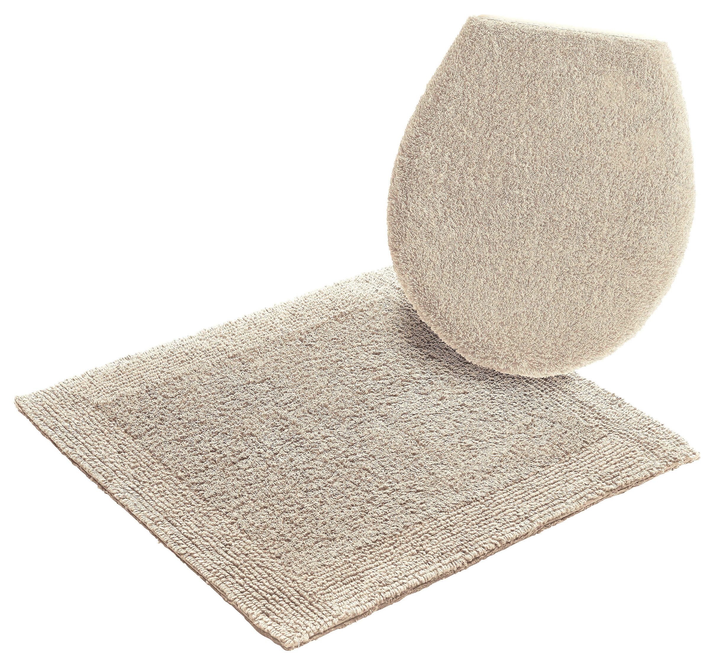 my home Badematte »Kapra, Badvorleger, Badezimmer Teppich«, beidseitig nutzbar-fussbodenheizungsgeeignet-strapazierfähig, mit Bordüre, Badteppich, Badematte, Baumwolle
