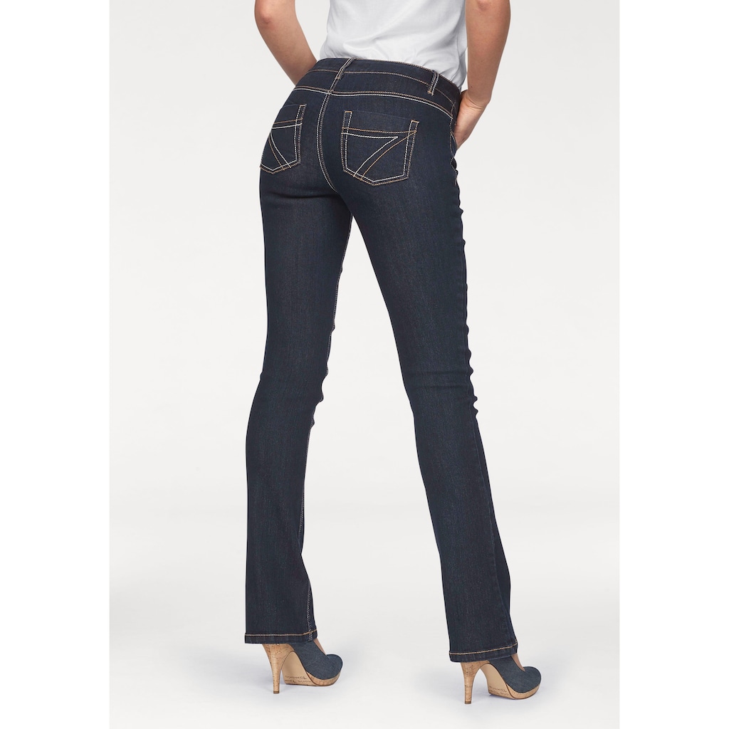 Arizona Bootcut-Jeans »mit Kontrastnähten«, Mid Waist