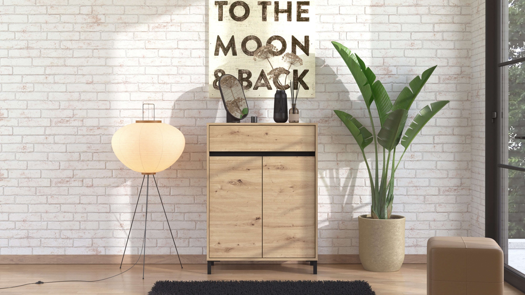 Home affaire Commode à chaussures »Flannan, Schuhregal, Schuhschrank, Gesamthöhe 109,5 cm« drei Regale und eine Schublade, Gesamtbreite 80 cm