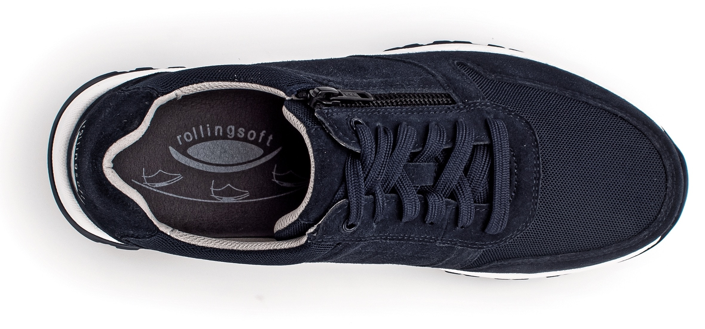Gabor Rollingsoft Sneaker, mit weichem Schaftrand, Weite G, Freizeitschuh, Halbschuh, Schnürer
